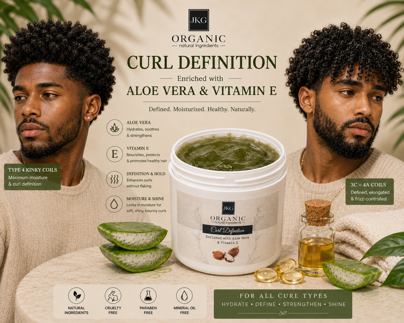 JKG Curl Definition Enriched in Aloe Vera (250ml): Unlock the Secret to Smooth, Defined Curls