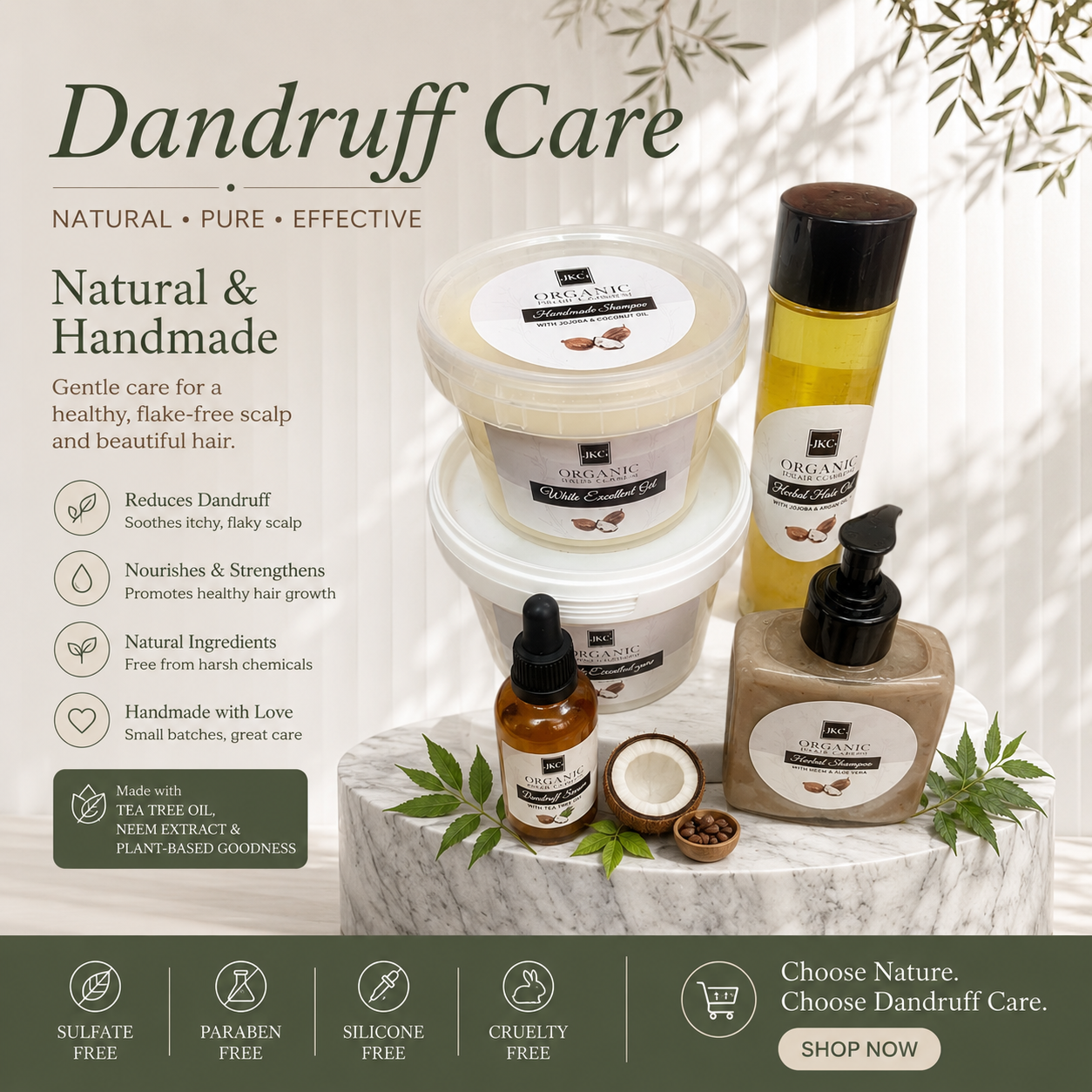 Ultimate Hair Growth & Dandruff Care Bundle | JKG Organic