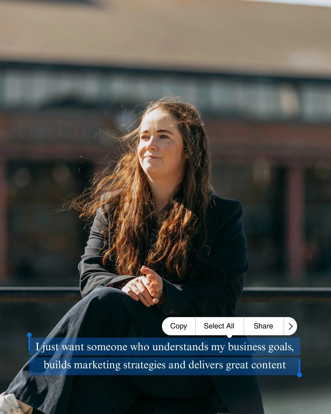 Keeping up with algorithms, business plans, content creation and culture positioning can feel overwhelming. 

Most of the time, it can't be fixed with one role. 

Clients who work with me come because they get someone passionate about their business,