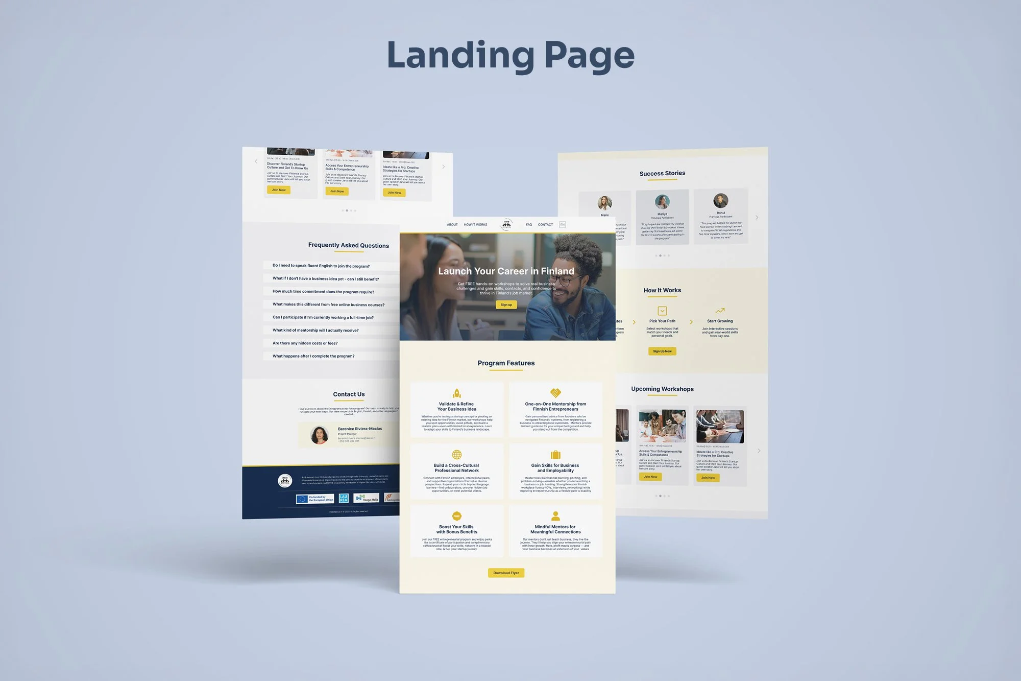 The redesigned layout uses clear visual hierarchy, scannable sections, and strategic white space to create an intuitive and engaging user journey.