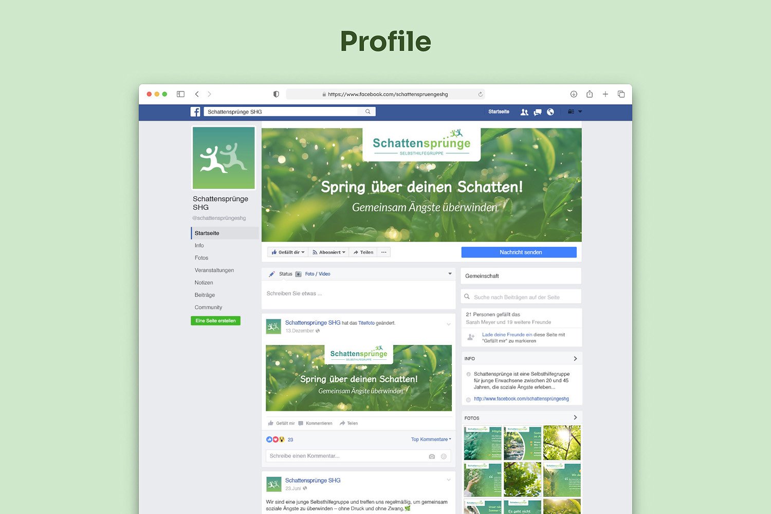Facebook page of 