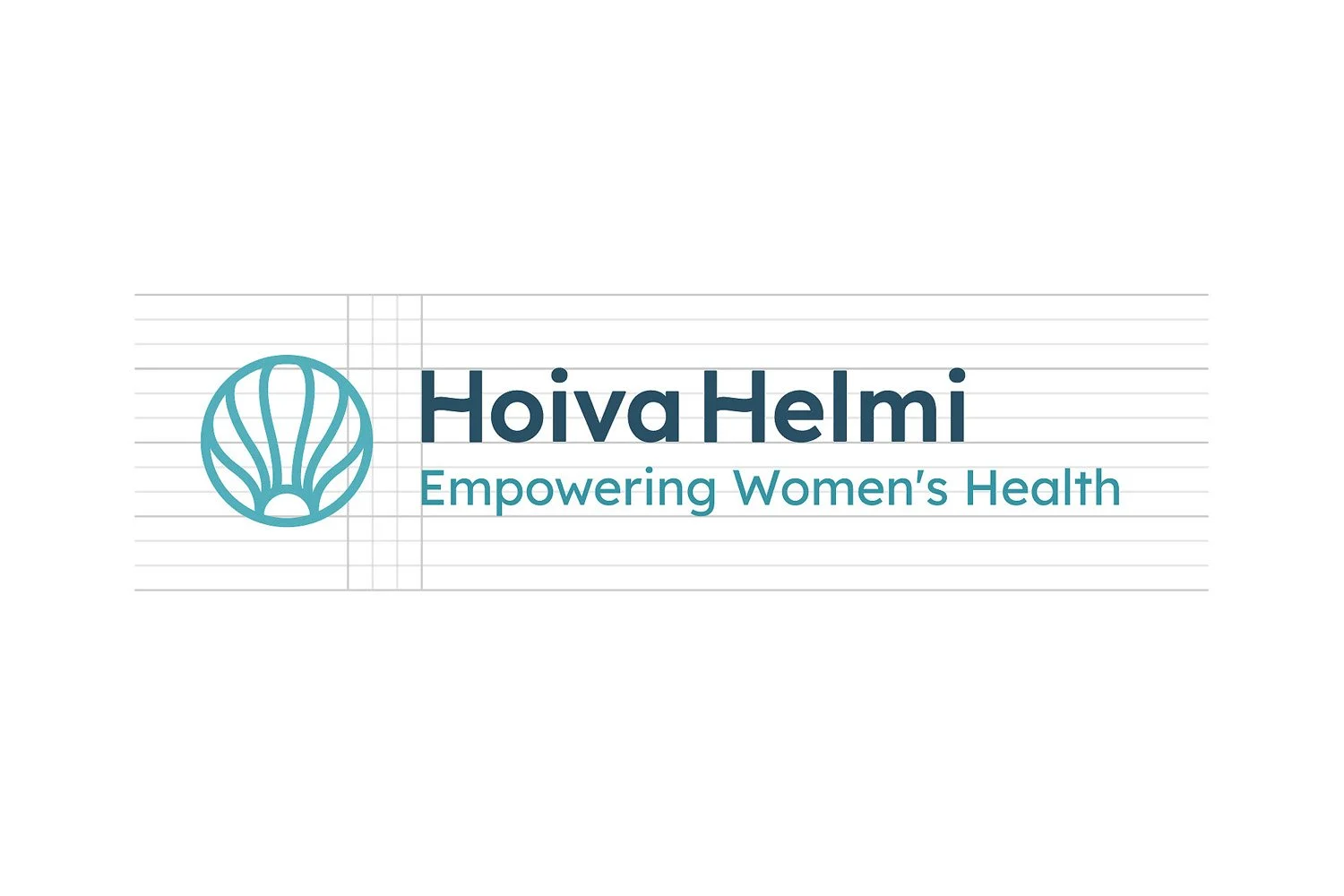 Logo for Hoiva Helmi with a stylized shell icon and the text 'Empowering Women's Health'.