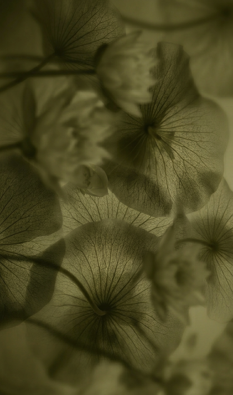blurry green floral design