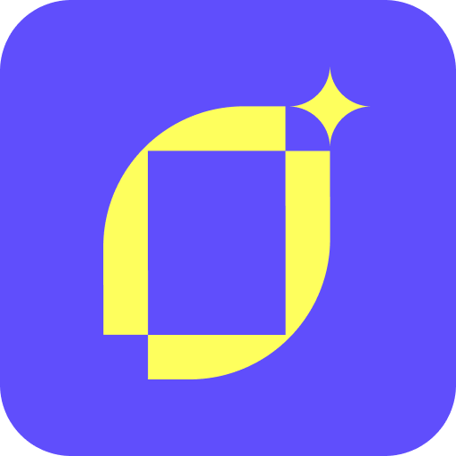 A yellow letter 'D' with a star on top, set against a purple background.