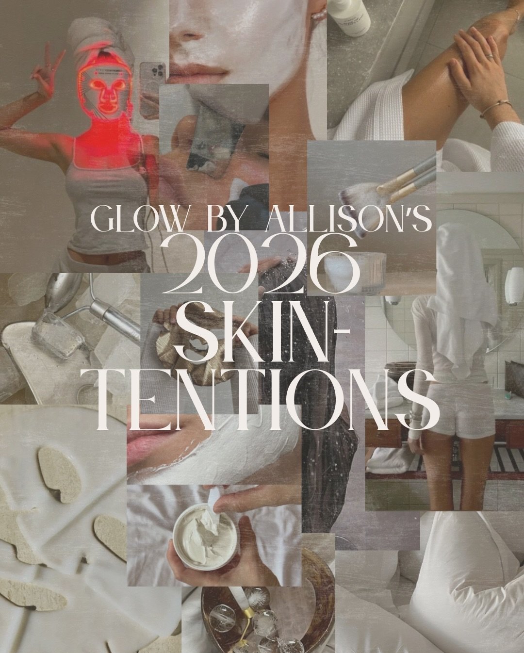 2026 is all about intention ✨
at glow by allison, we&rsquo;re setting our skin-tentions for the year: slowing down, trusting the process, and turning daily care into a ritual. from choosing barrier repair over quick fixes to pre-booking our glow, eve
