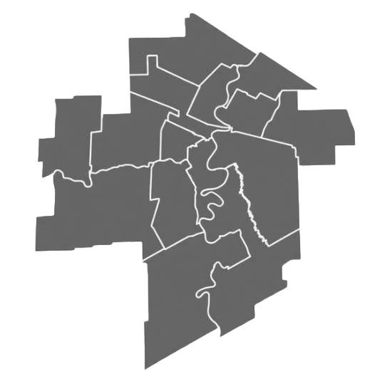 Service area map of Winnipeg.