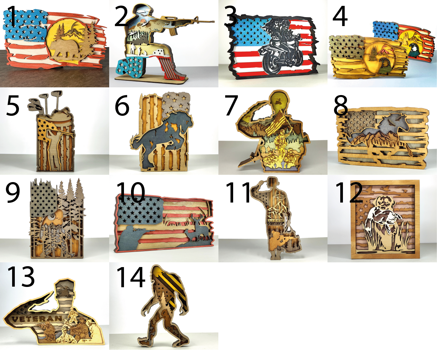 Layered Patriotic Wooden Designs – Ready to Display