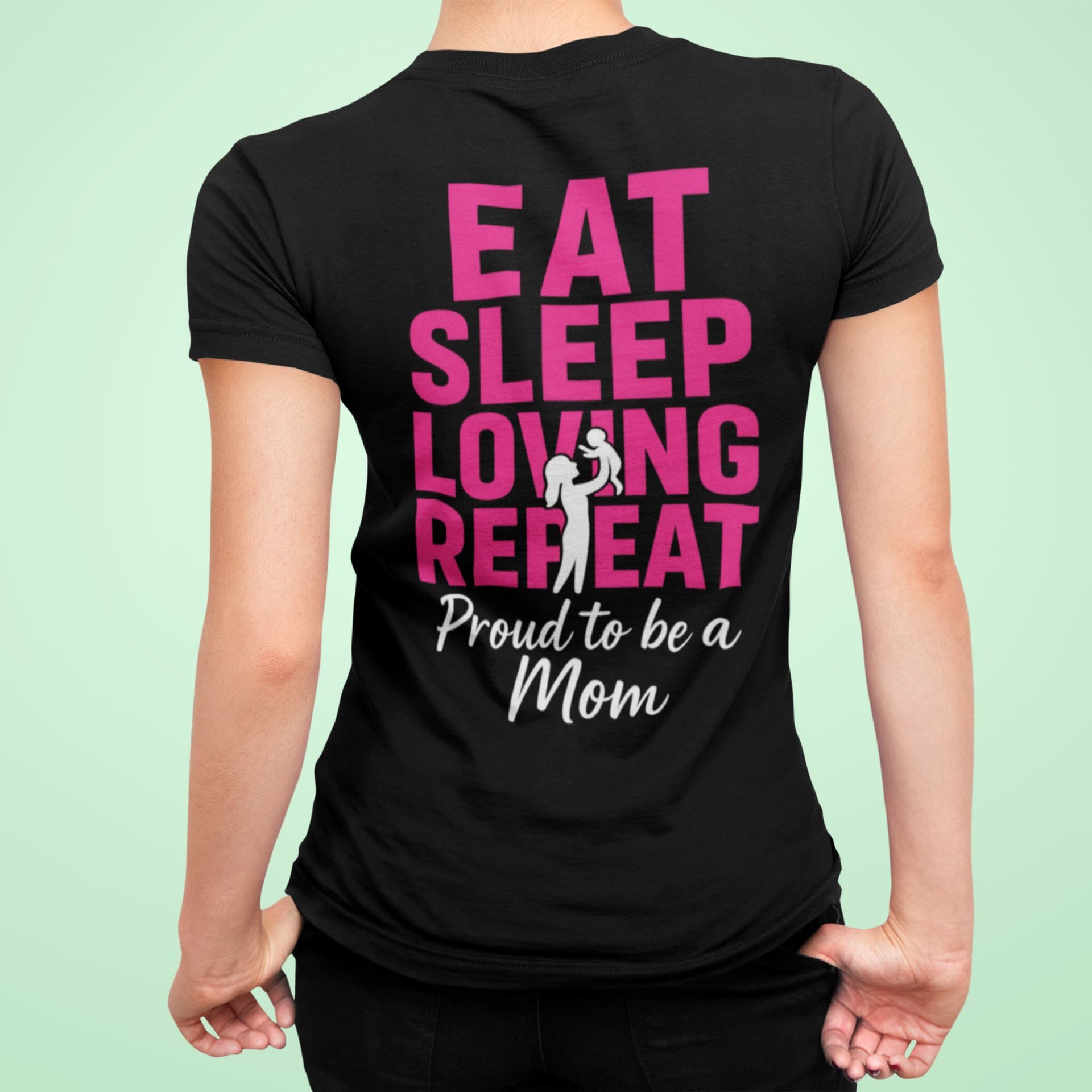 'eat -sleep- loving -repeat'  tee design mock up