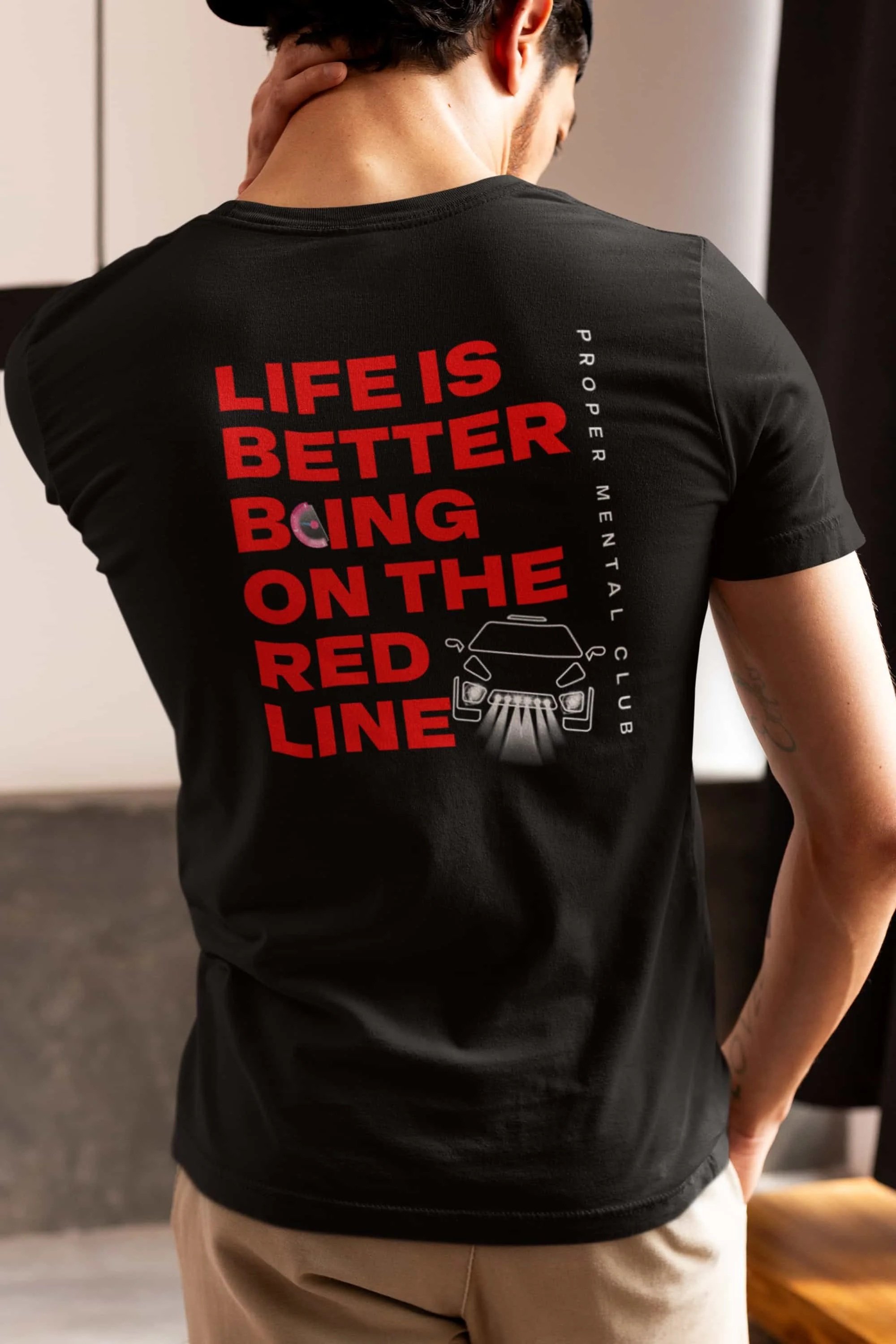 back-view-mockup-red -line -tee shirt