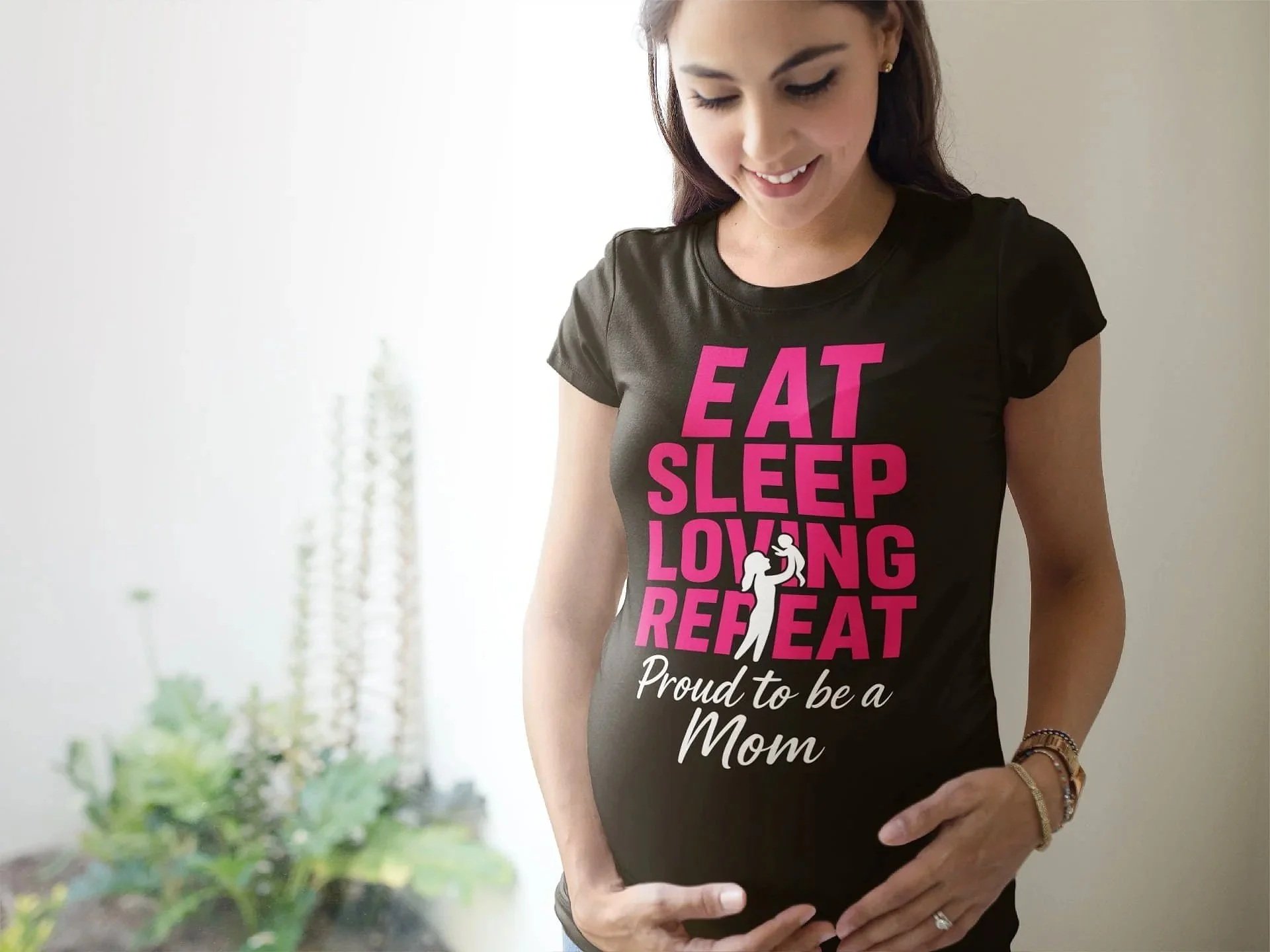 'eat sleep loving repeat'  tee design mock up