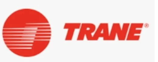 TRANE logo with red circle and bold red text