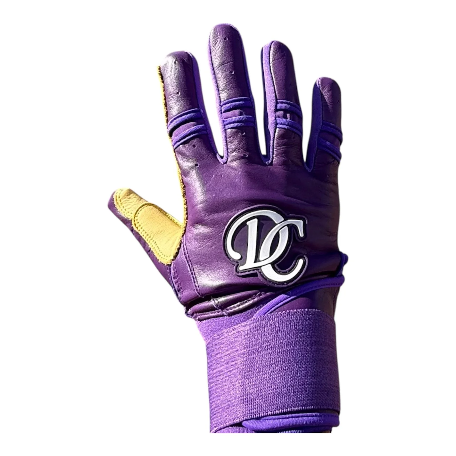 Long Cuff Batting Gloves - Purple & Gold