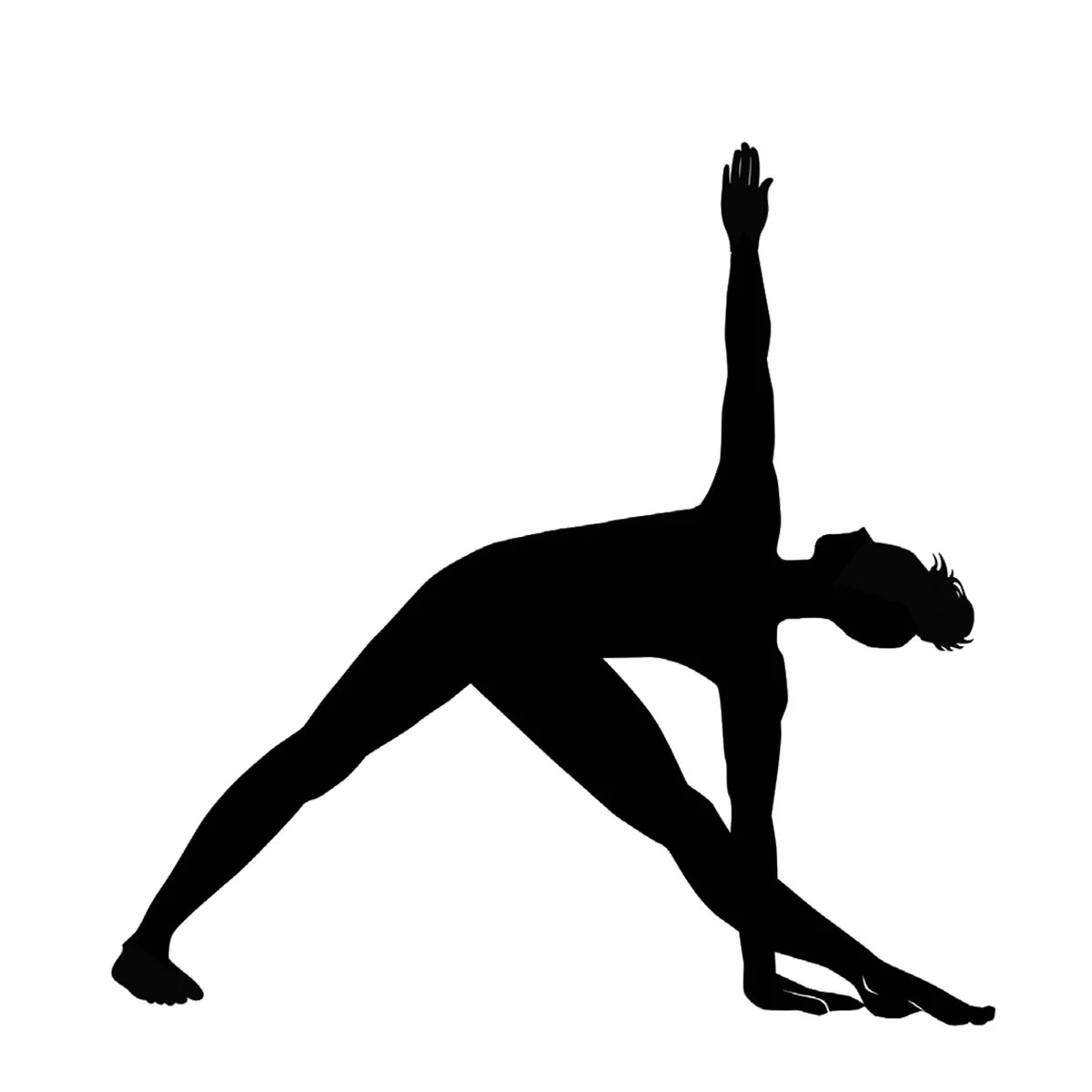 woman in yoga triangle pose, Trikonasana, illustration by Terry Marks