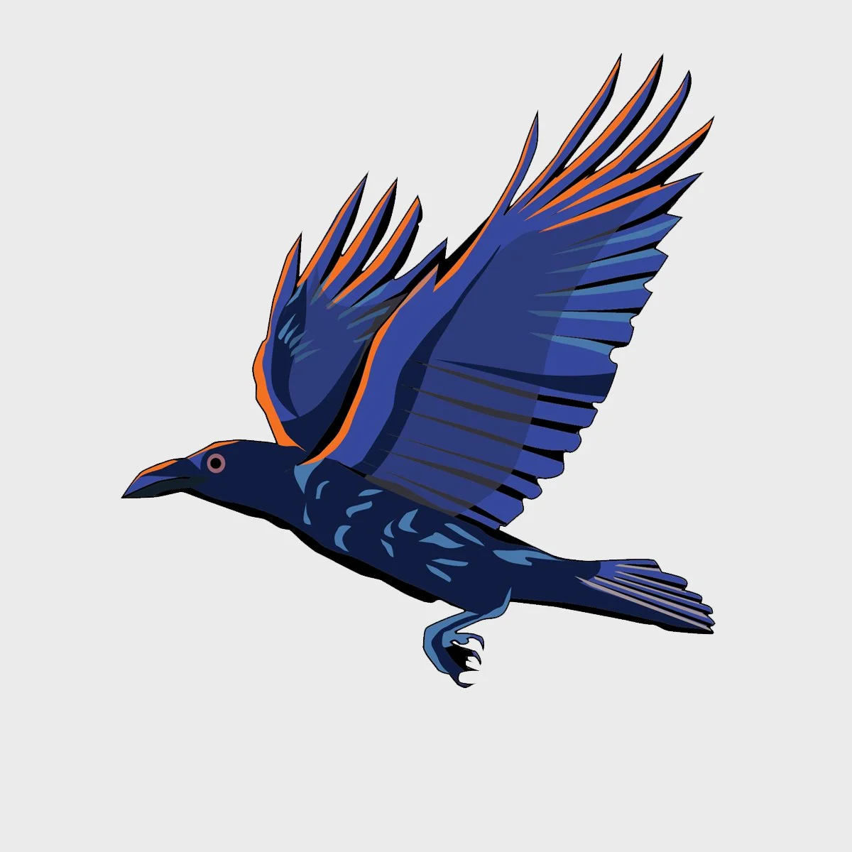 raven in flight, illustrated by Terry Marks