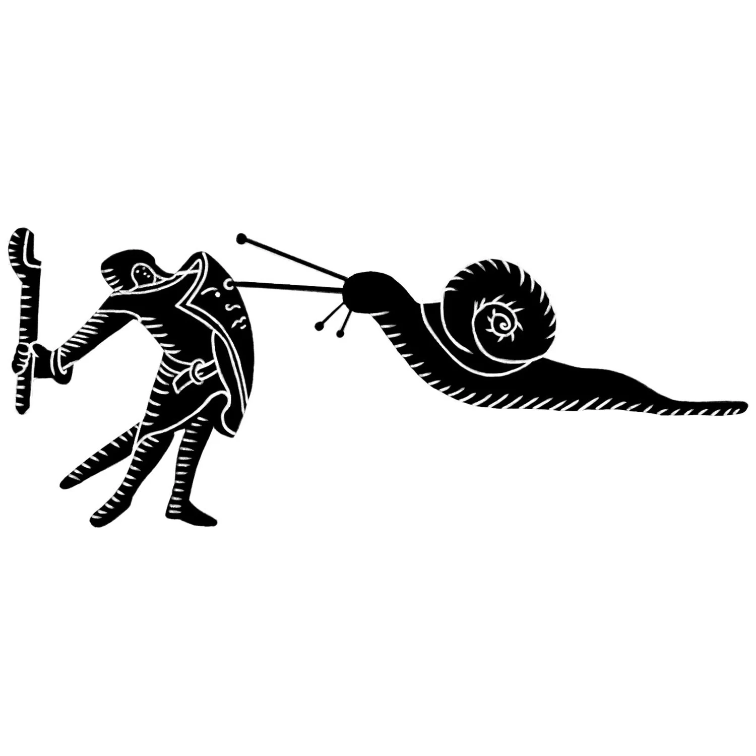 medieval marginalia snail and knight, illustrated by Terry Marks