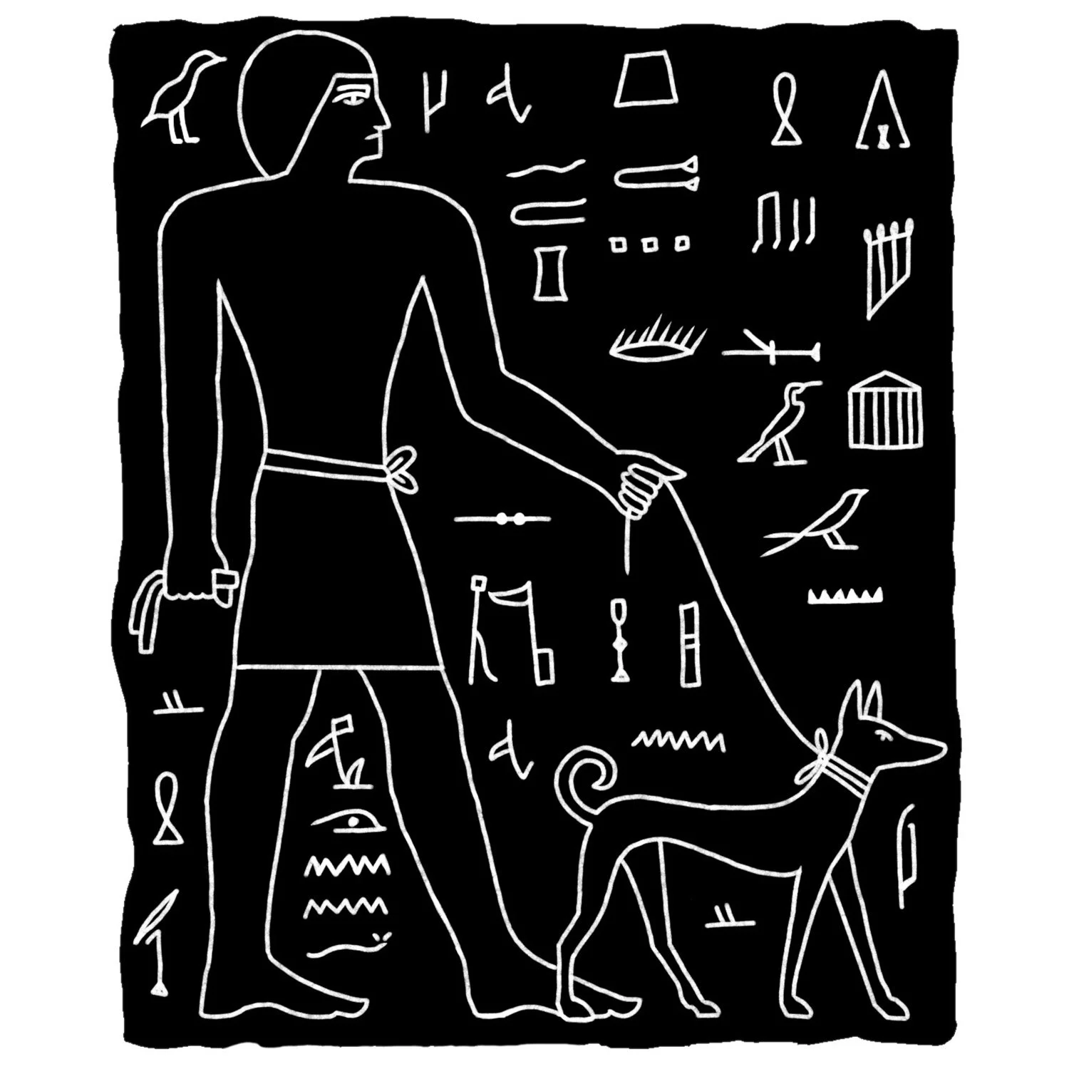 pet dog in ancient Egypt, illustration by Terry Marks