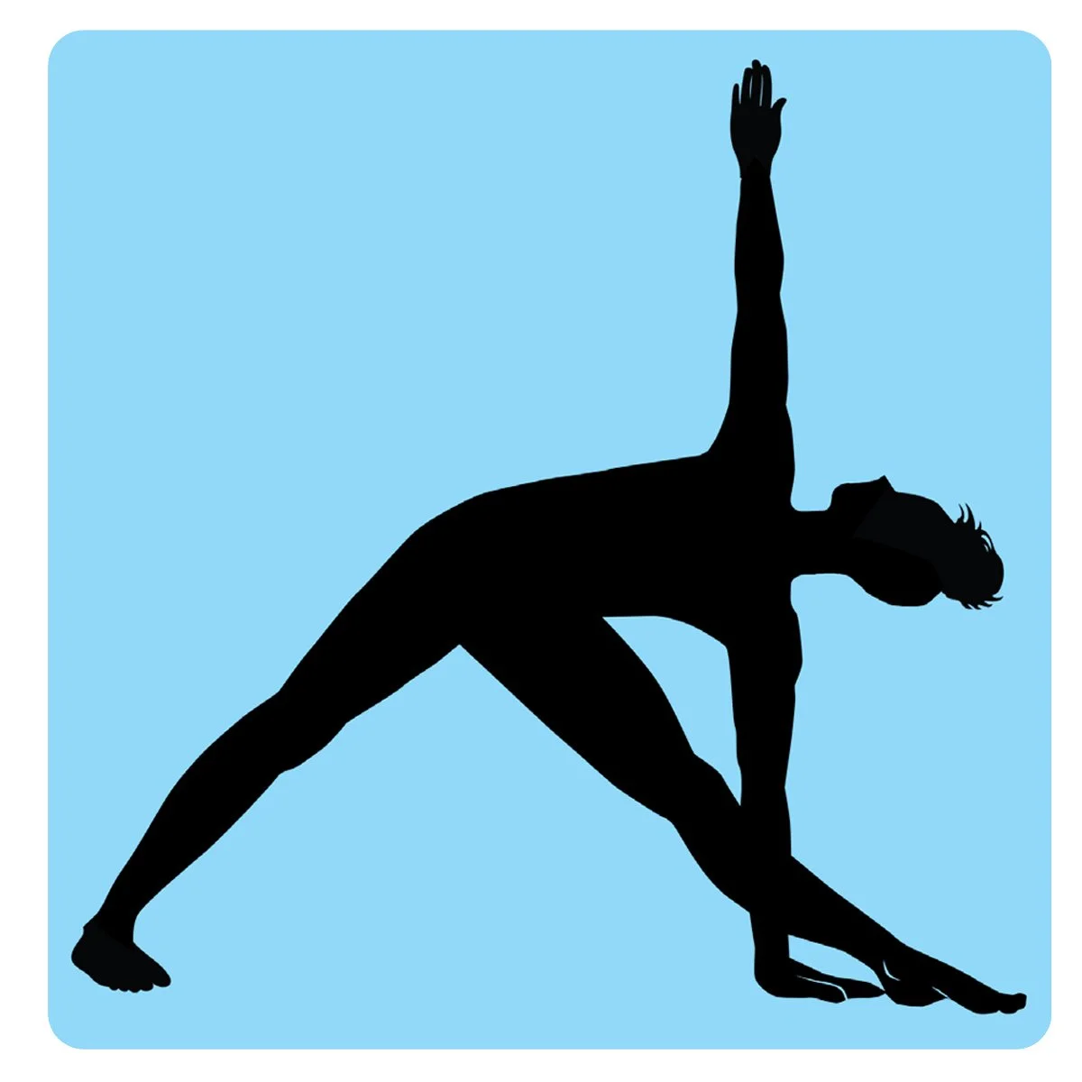 woman in yoga triangle pose, Trikonasana, illustration by Terry Marks