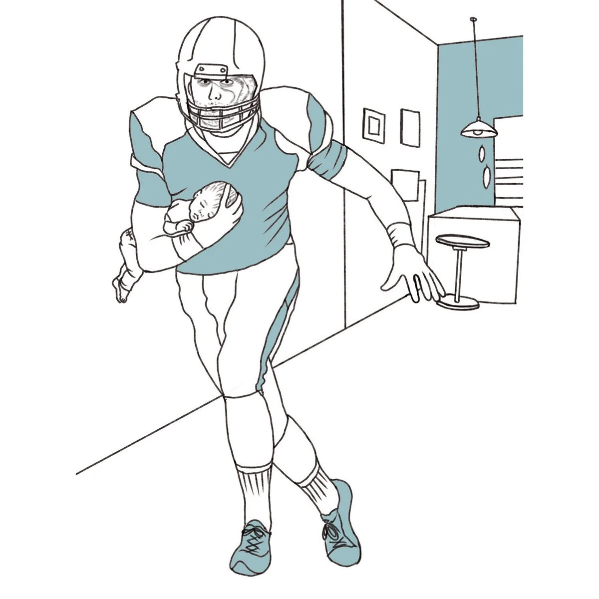 Dad-Baby Touch-Down, Dad Truths, illustrated by Terry Marks