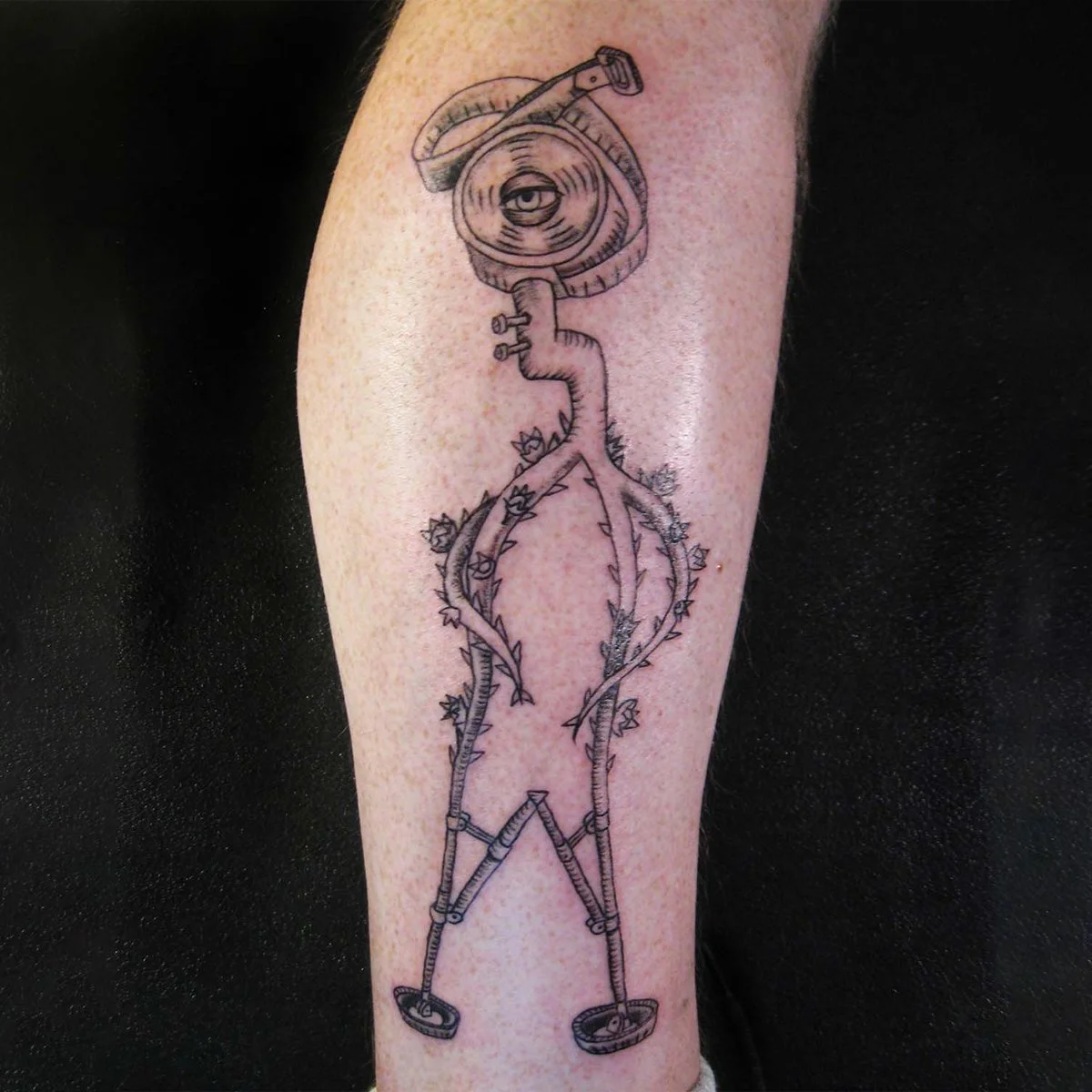 Cadavre Exquis (Exquisite Corpse) - tape vine stand NYC subway turnstile - illustrated & inked by Terry Marks