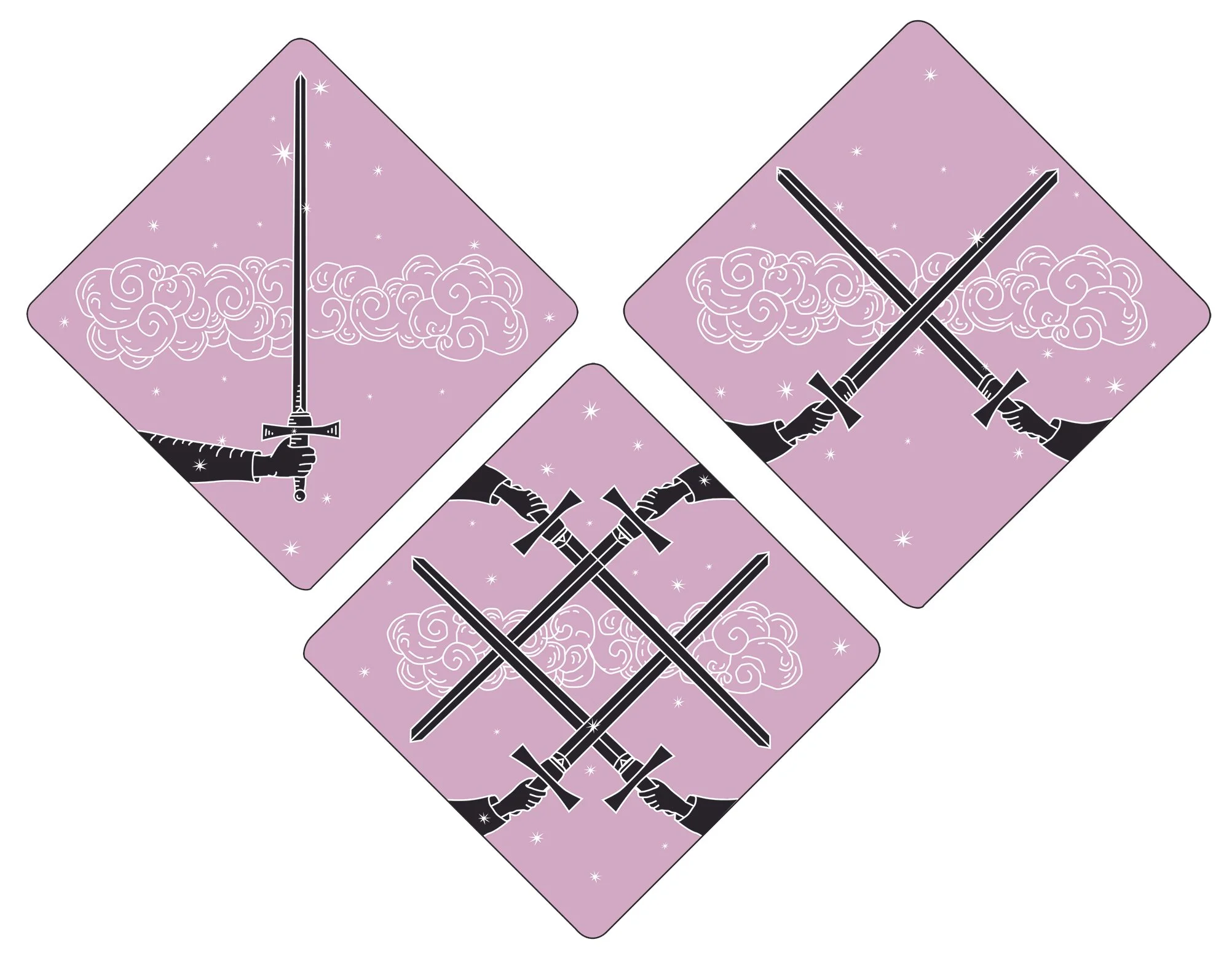 sword tarot symbols, illustrated by Terry Marks