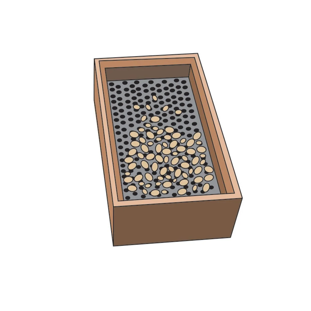 coffee sorting box and grate, illustration by Terry Marks