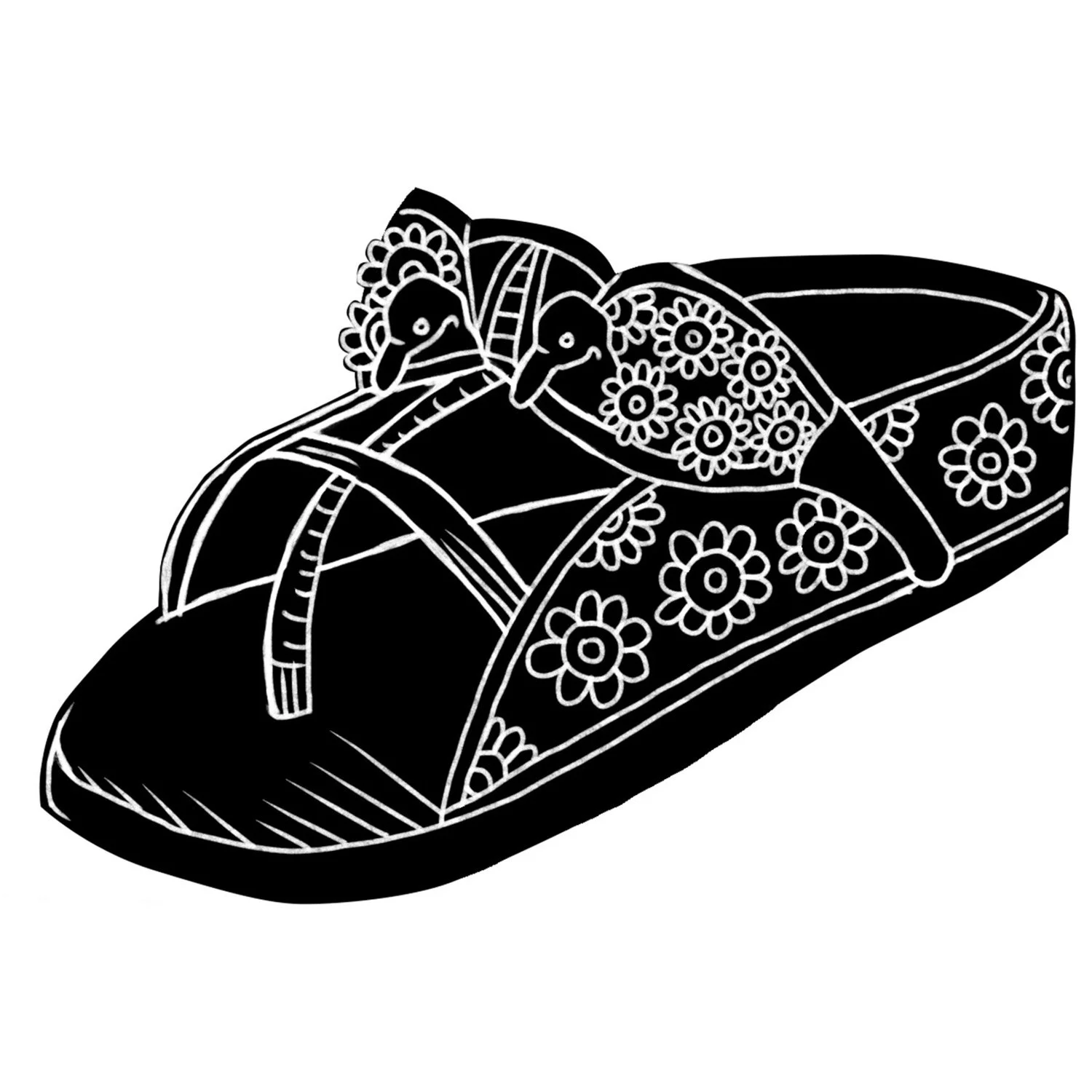 King Tut ducks sandal, illustration by Terry Marks