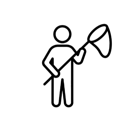 Outline drawing of a person holding a racket.