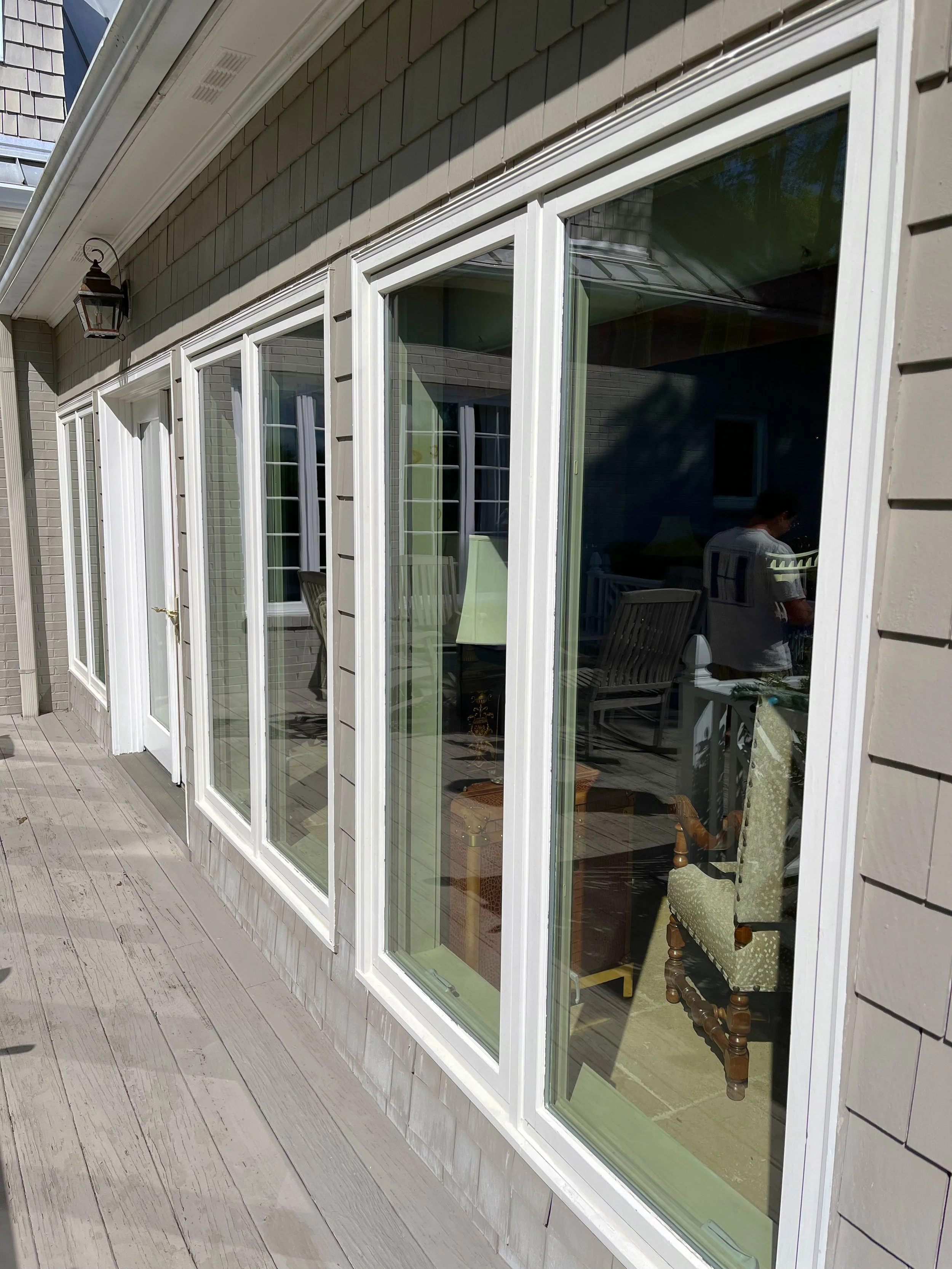 Exterior view of windows cleaned by Hammer Window Washing.