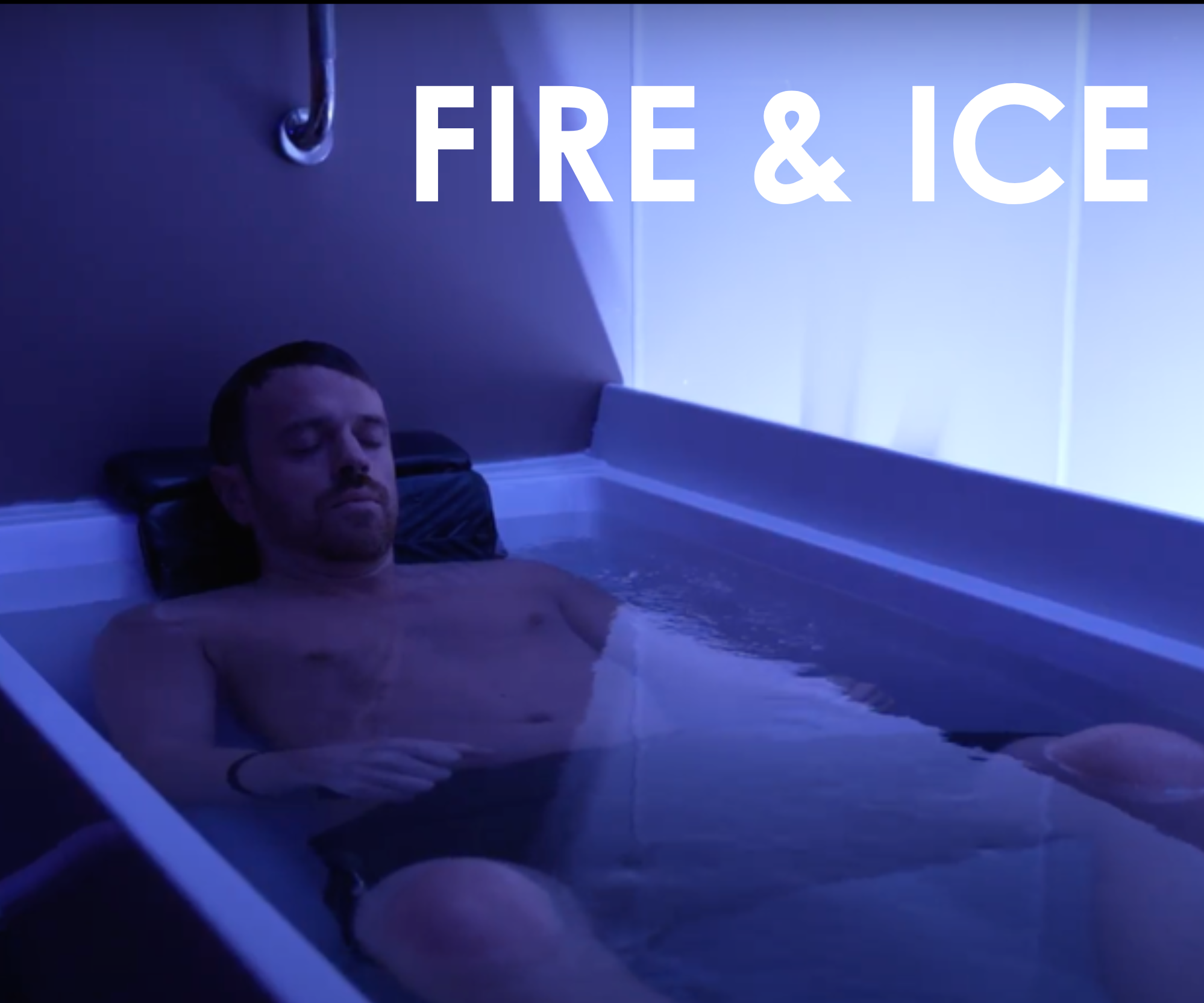 Fire & Ice contrast therapy at Float Seattle, guest in a cold plunge before infrared sauna for recovery, circulation, and stress relief.