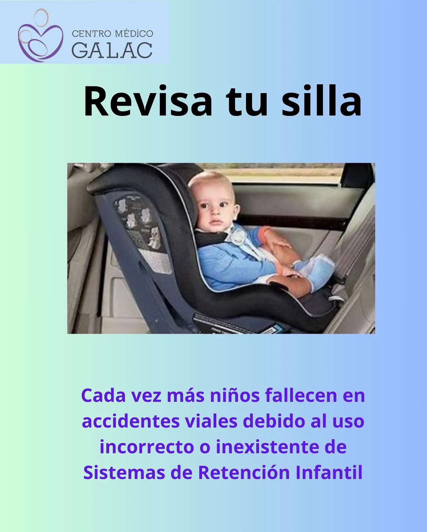 PediatriaGalac te recuerda revisar la silla de retenci&oacute;n de tu auto para que t&uacute; hij@ pueda viajar seguro. Felices Fiestas Patrias les desea Centro M&eacute;dico Galac. #Pediatriarancagua#saludinfantilrancagua
