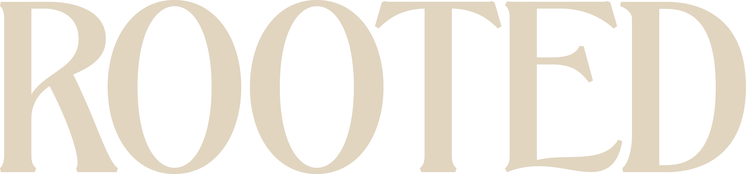 Large beige text reading 'ROOTED' on a black background.