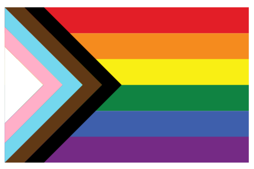Progress flag - support for LGBTQ lesbian, gay, bisexual, transgender trans, and questioning identities - LGBTQ-affirming therapy