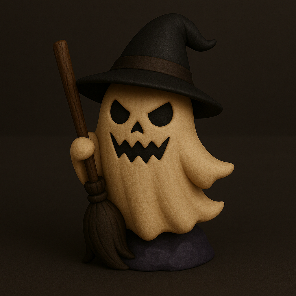 Spooky Desk Pals - Ghost with Broom