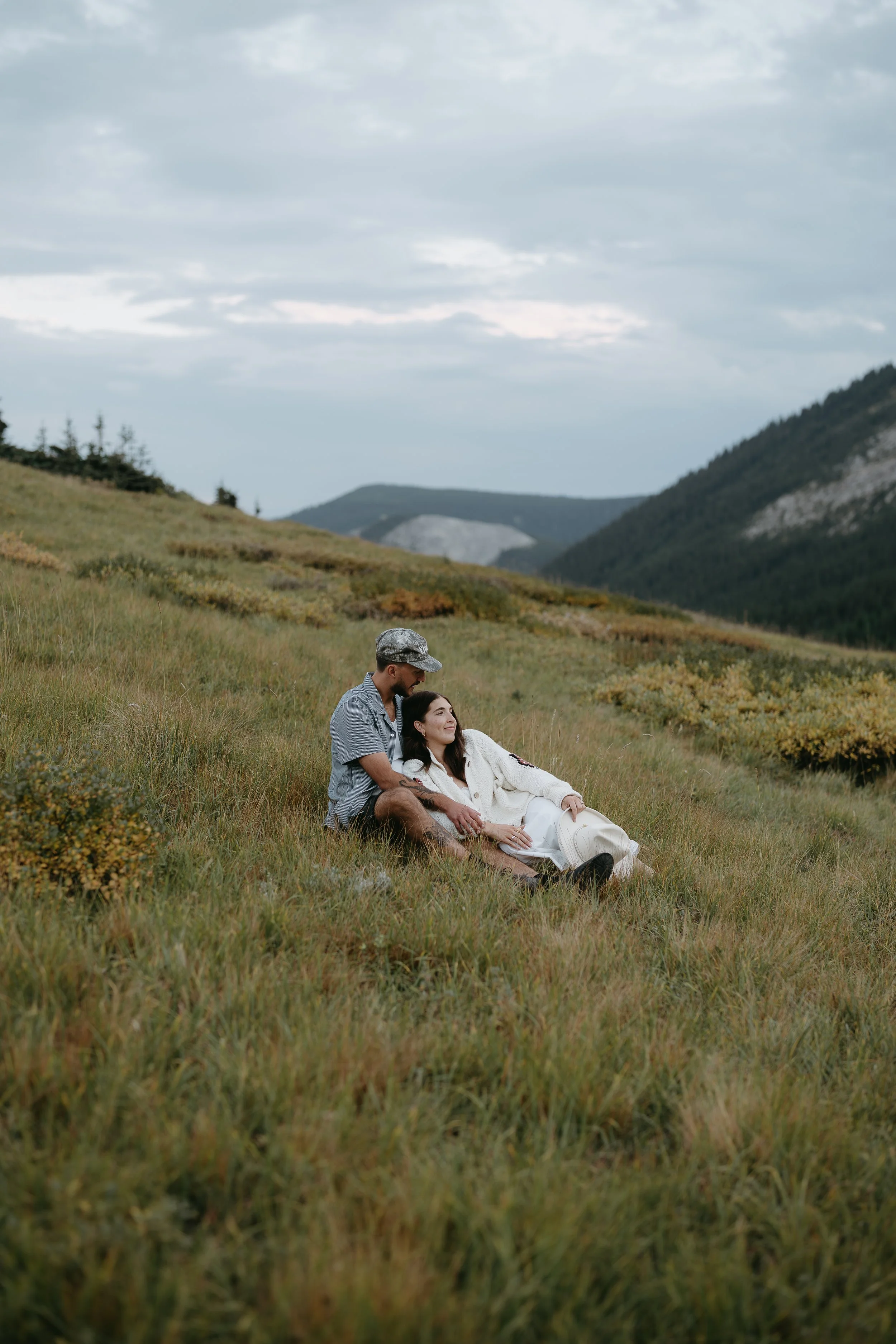 Alberta Photographer, KC Photography.  Couples session up on top of Hailstone Butte in Kananaskis