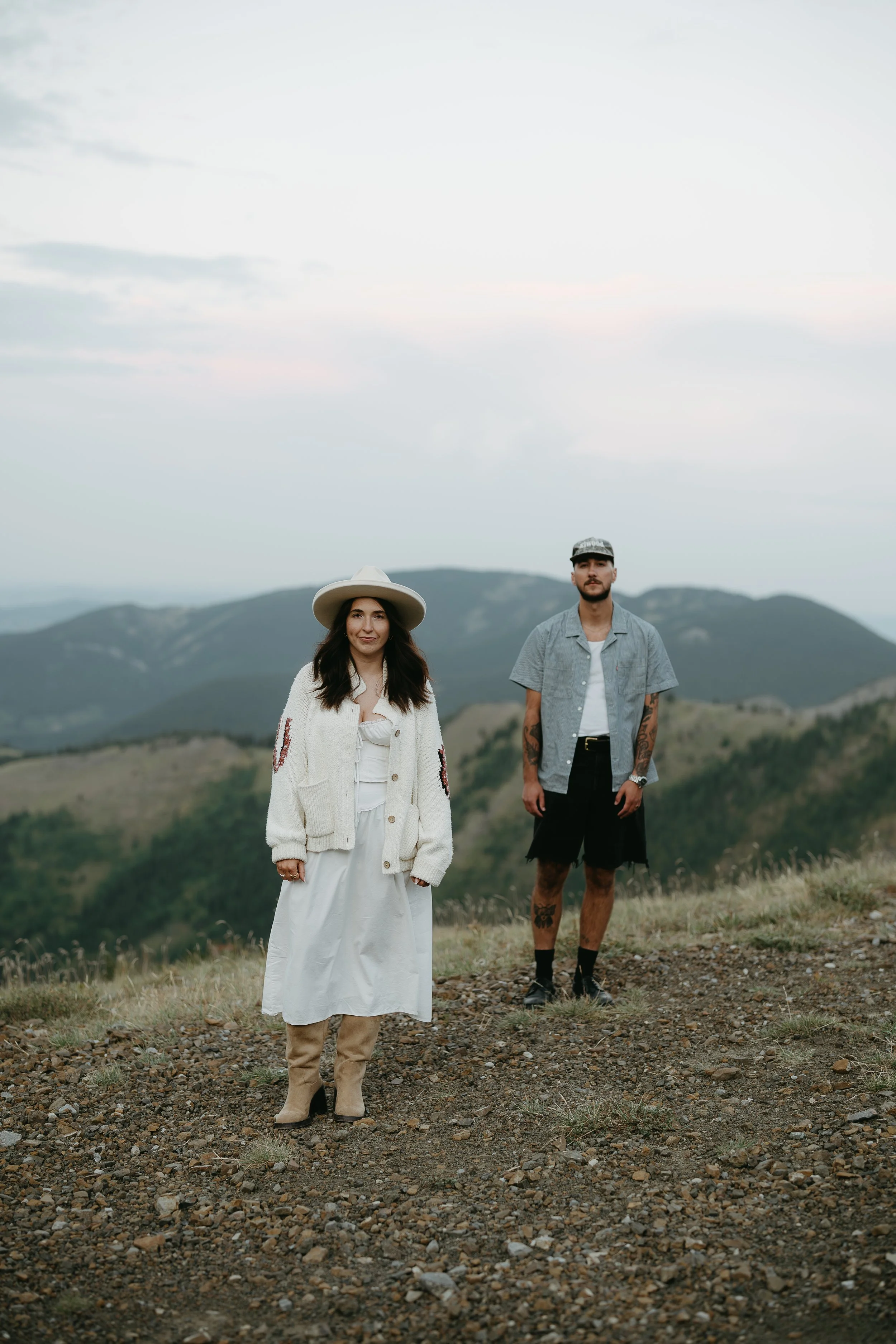 Alberta Photographer, KC Photography.  Couples session up on top of Hailstone Butte in Kananaskis