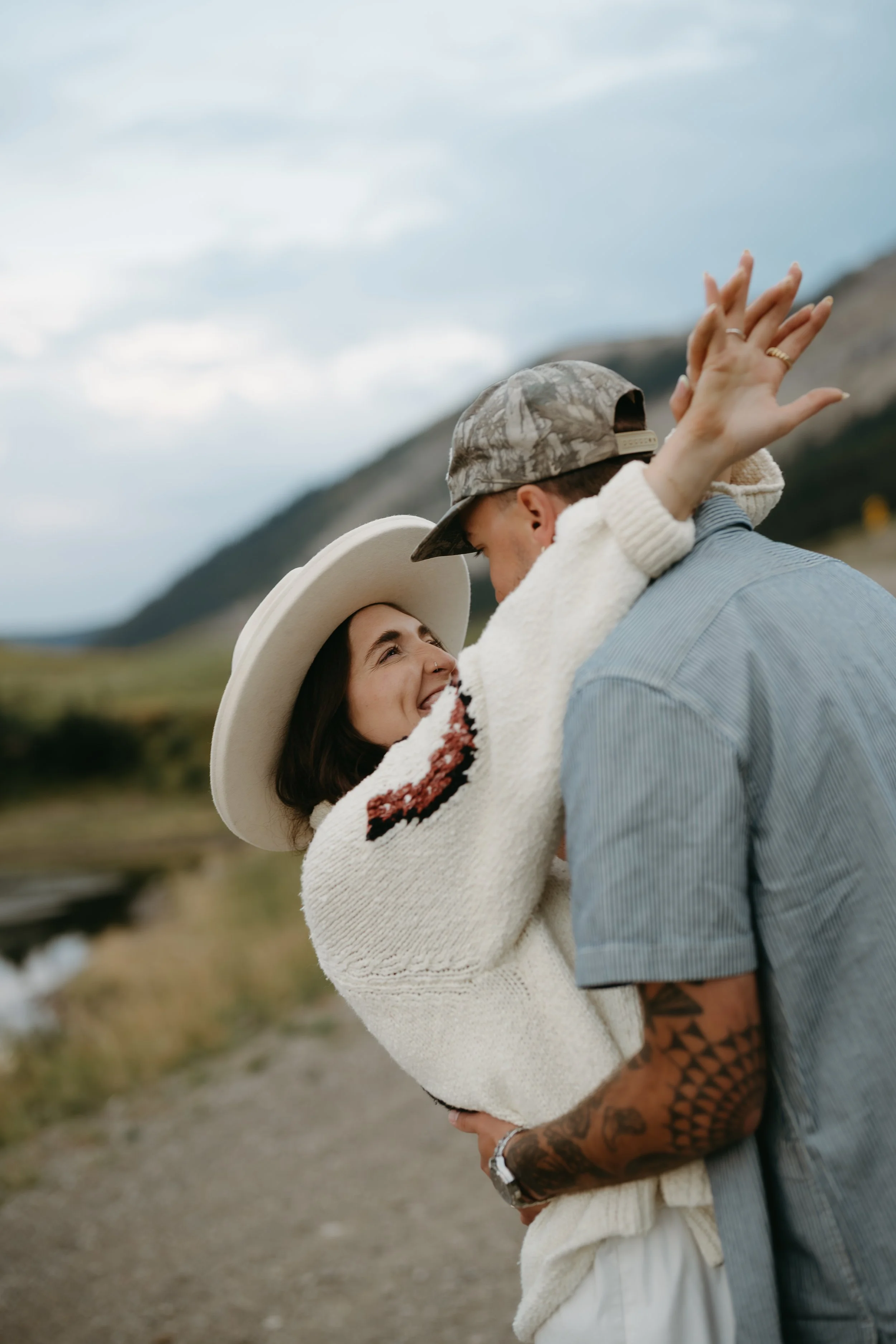 Alberta Photographer, KC Photography.  Couples session up on top of Hailstone Butte in Kananaskis