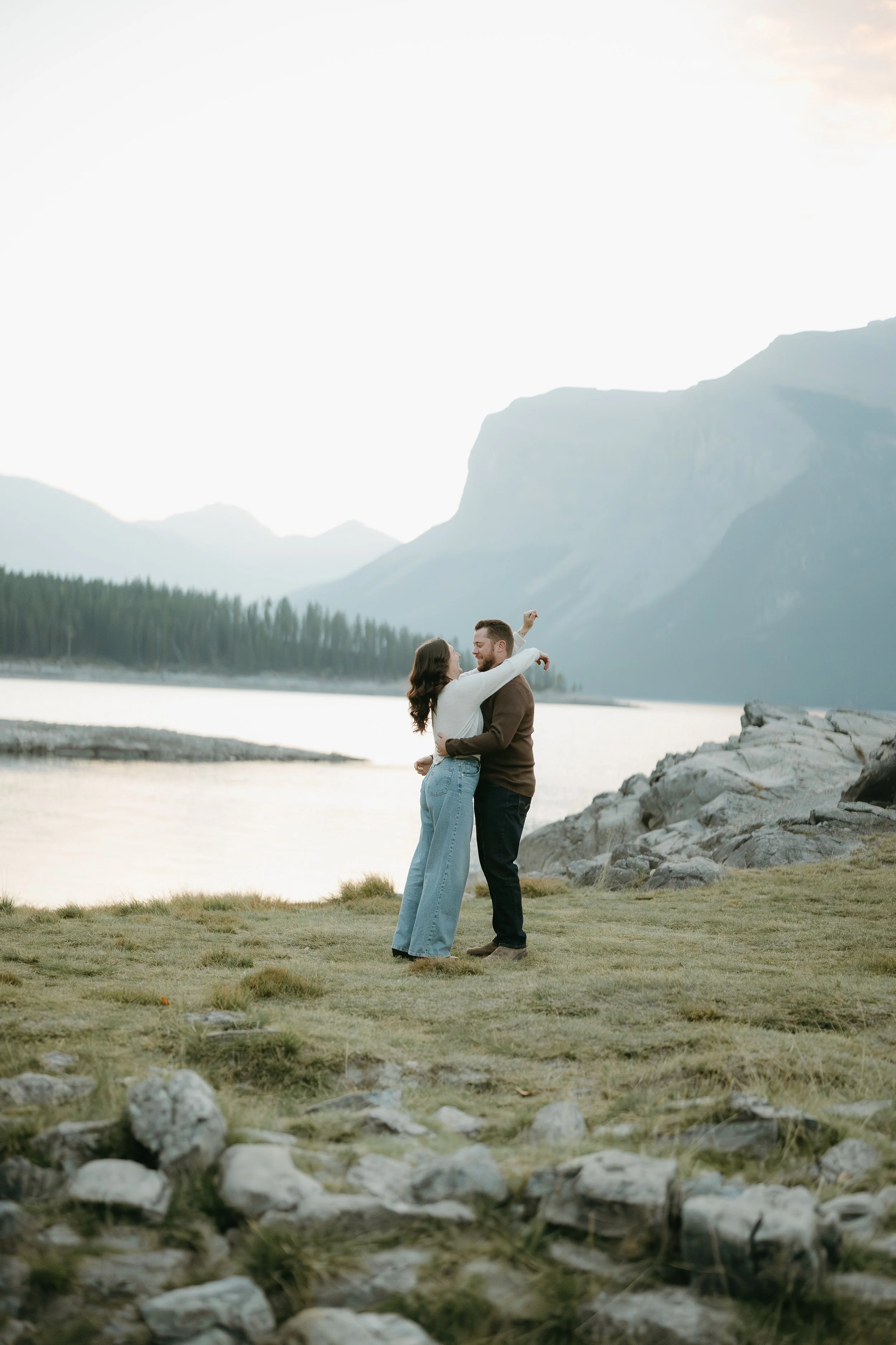 Banff, Alberta. Engagement Session at Moraine Lake. Shot by KC Photography