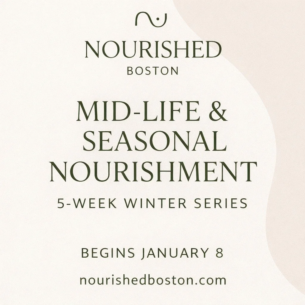 Join my 5-week program for seasonal nourishment &amp; wellness! 🌿@margo.lindauer #MidLifeWellbeing #DigestiveHealth #StressRelief #SleepBetter #BloodSugarBalance #Nutrition #WellnessJourney #NourishedBoston #HealthyLiving #WinterWellness