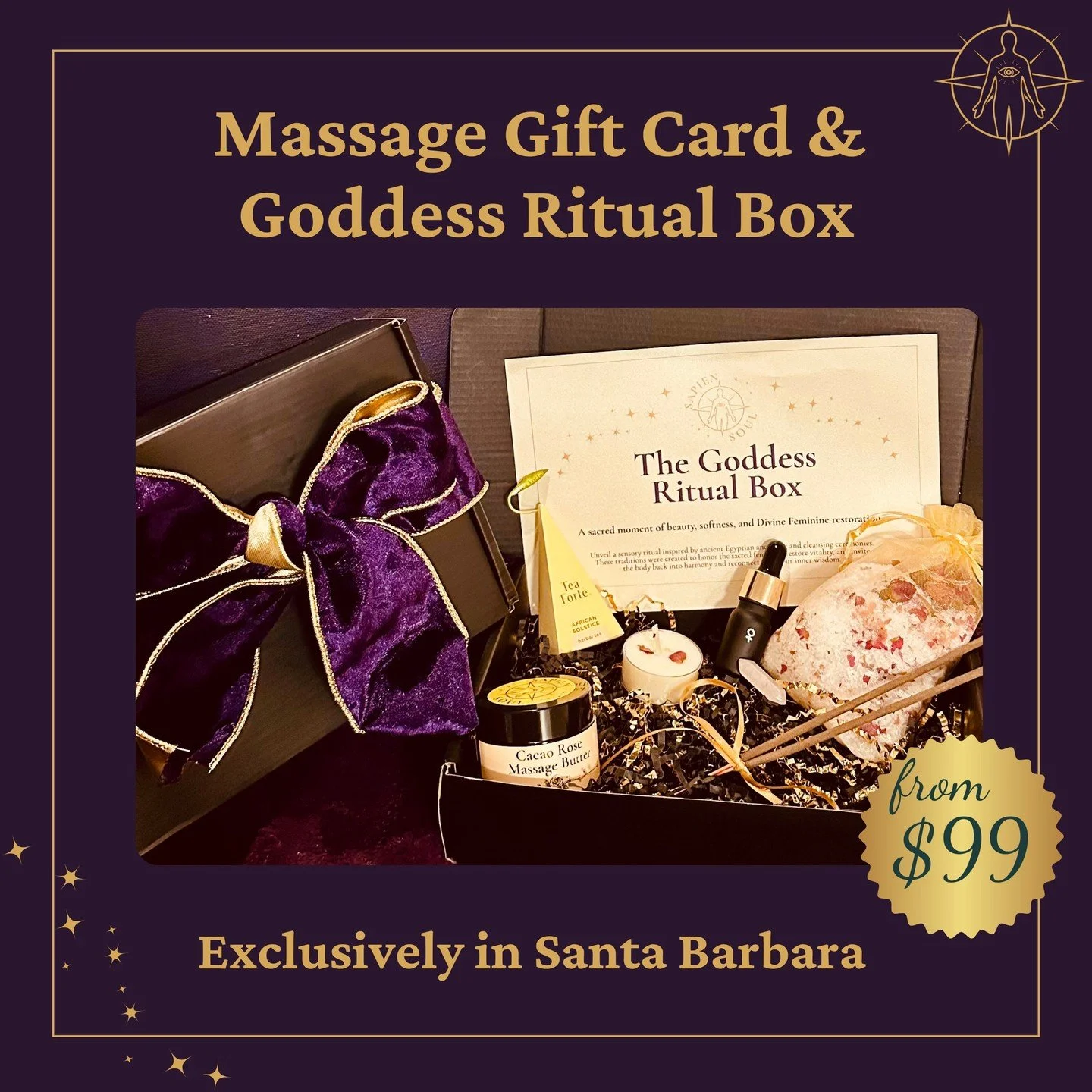 🌹 The Goddess Ritual Box + Massage Gift Card

Soft. Sensual. Sacred.

This box is for the woman who gives everything &mdash; and is finally ready to receive.

A handcrafted ritual set paired with a wax-sealed massage gift card.

🎁 Inside each box:
