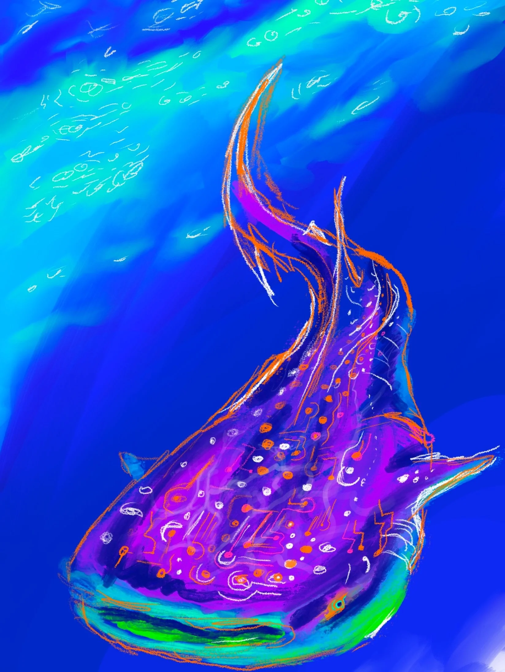 A subconscious discovery hidden in my Procreate files. 📲✨ 

After returning from Mexico with COVID a few weeks ago, I drew this piece in a fever-fogged blur&mdash;and completely forgot about it until today.

Looking at it with fresh eyes, I&rsquo;m 