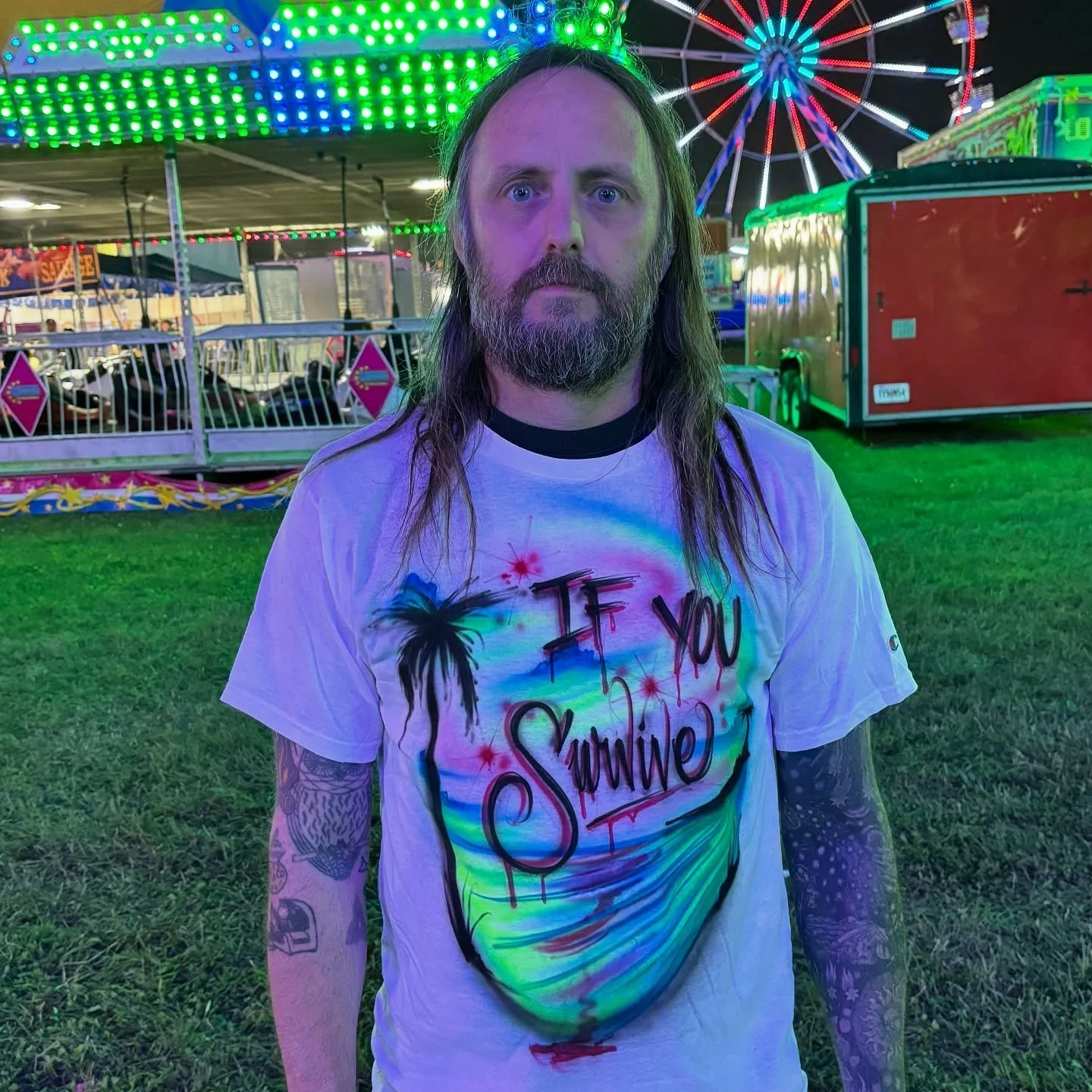 If You Survive has been out for a week- thanks to my dude Jos&eacute; the airbrusher at the Kankakee County Fair for his interpretation of the title (idea shamelessly stolen from an old @meatwaveband shirt). Thanks for listening if you have, and if y