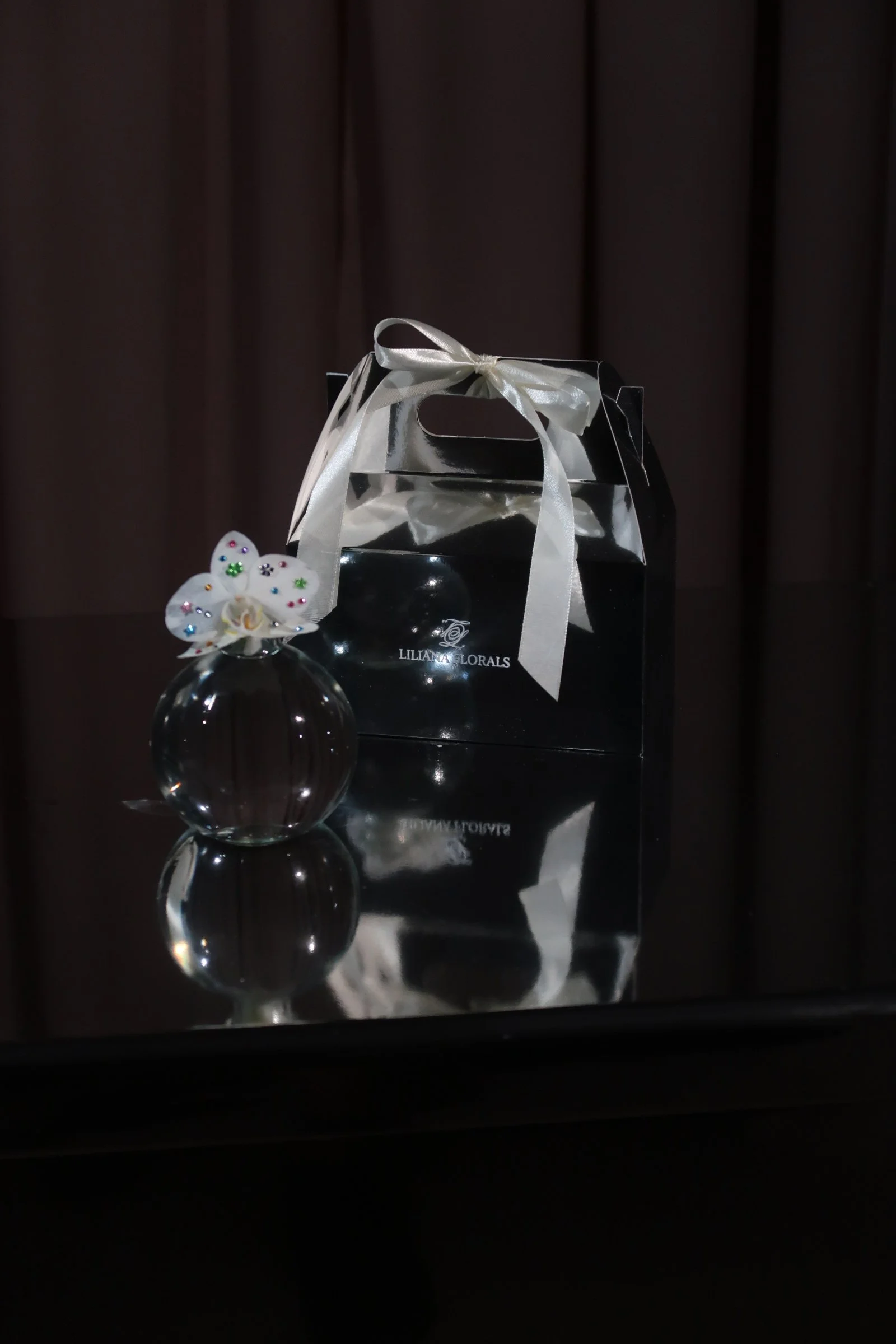 Chrome box orchid DIY liliana florals san diego take out box.JPG