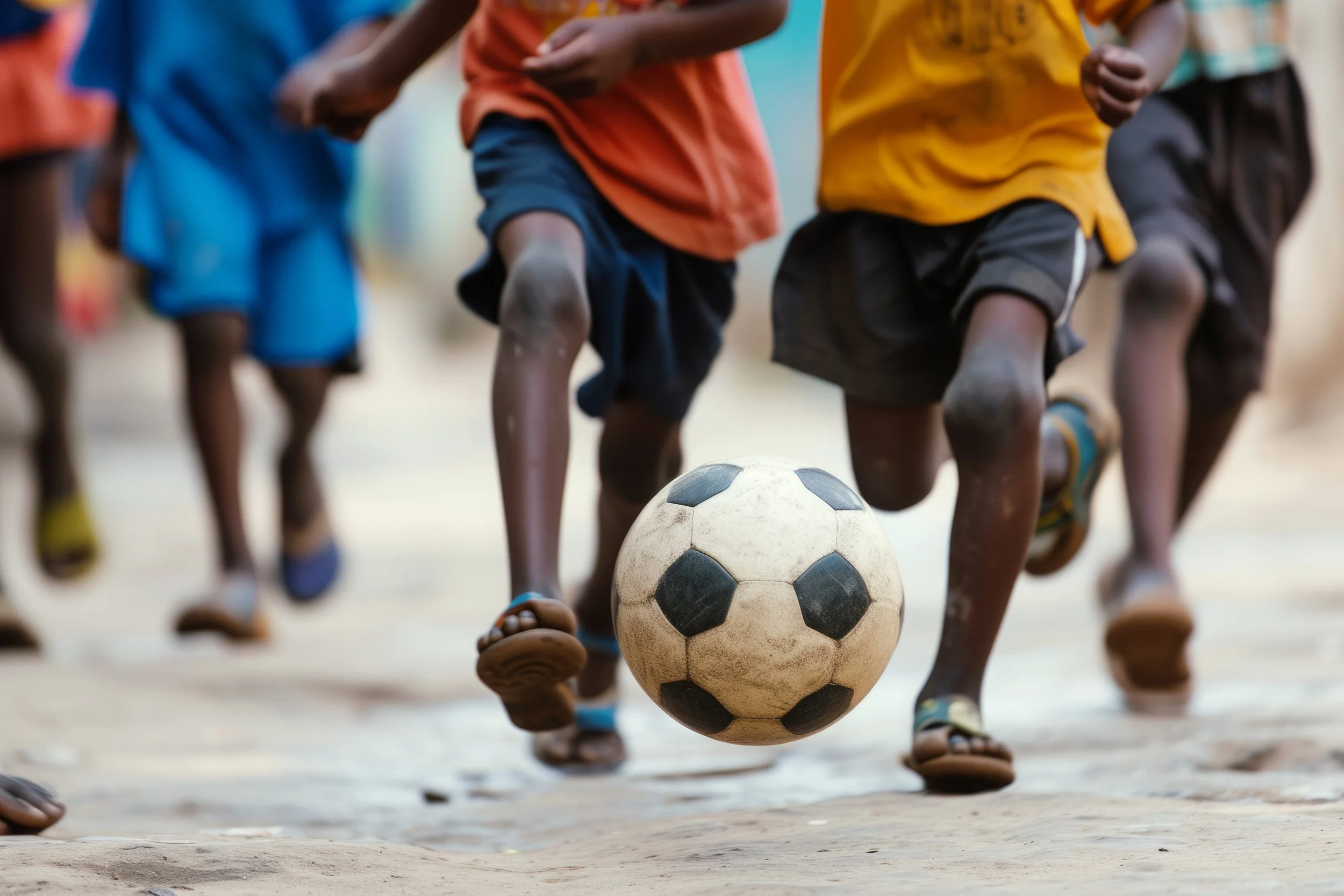 African Children Playing Soccer in the Street.jpeg