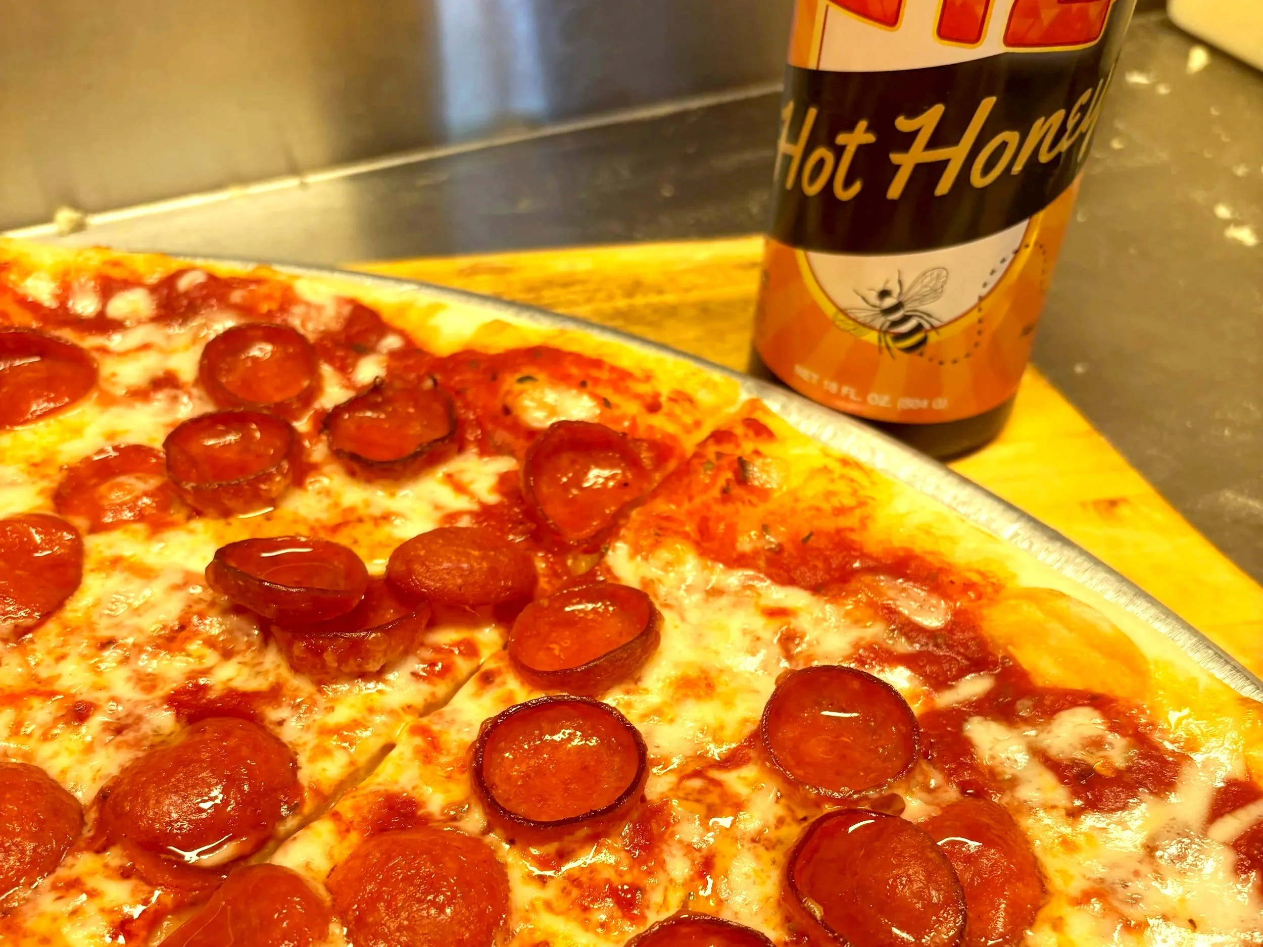 Cup n' Char Pepperoni with hot honey!