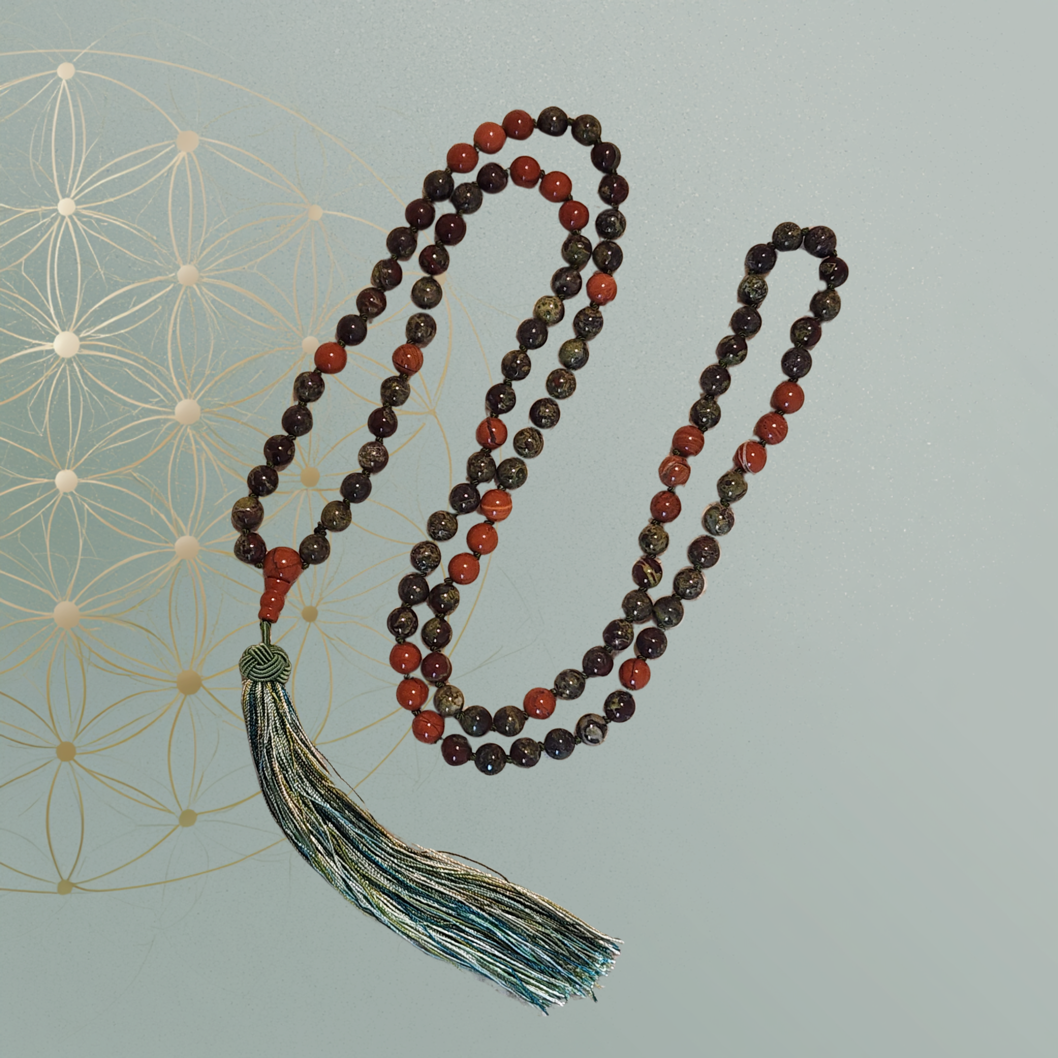 Dragons Blood & Red Jasper Mala