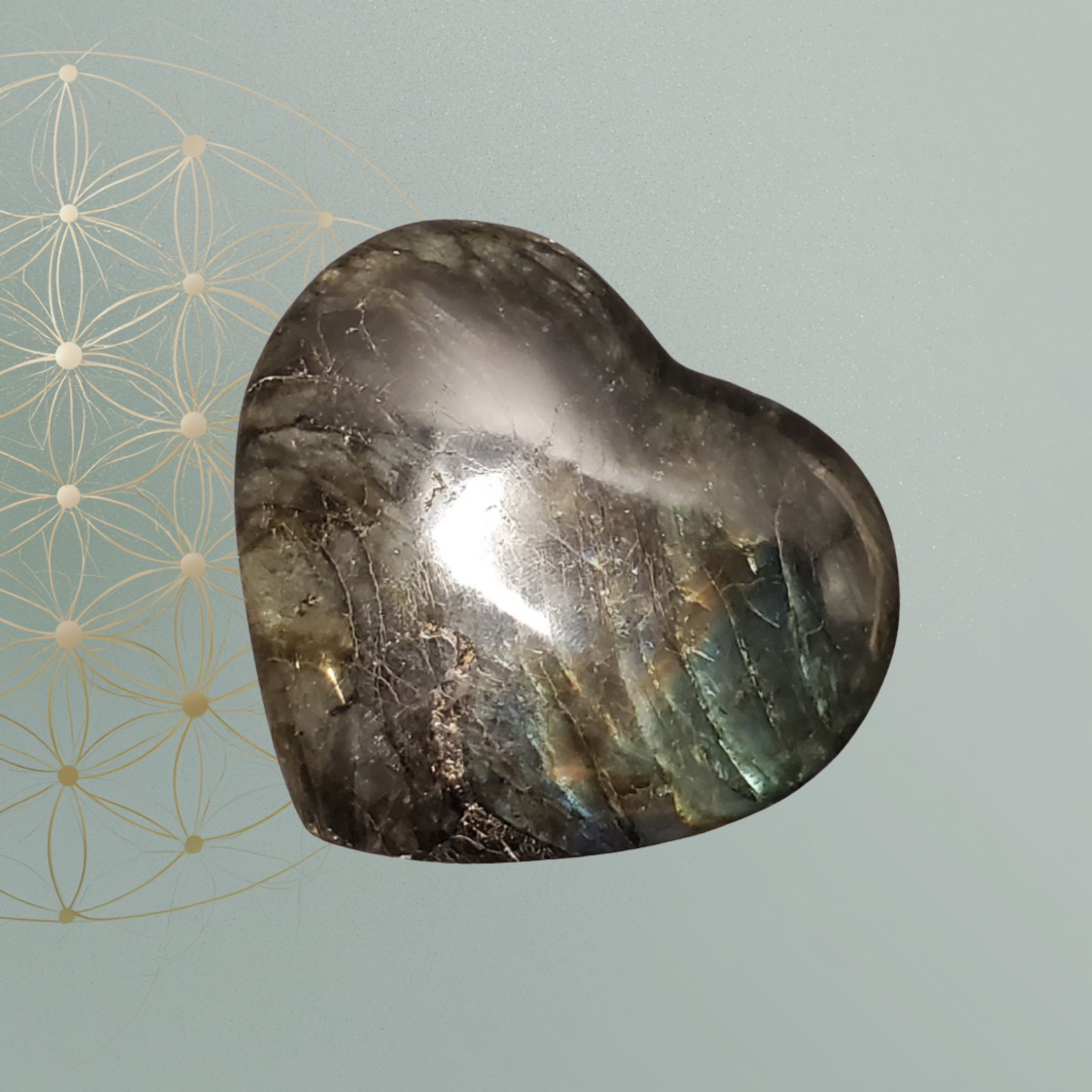 Labradorite Heart