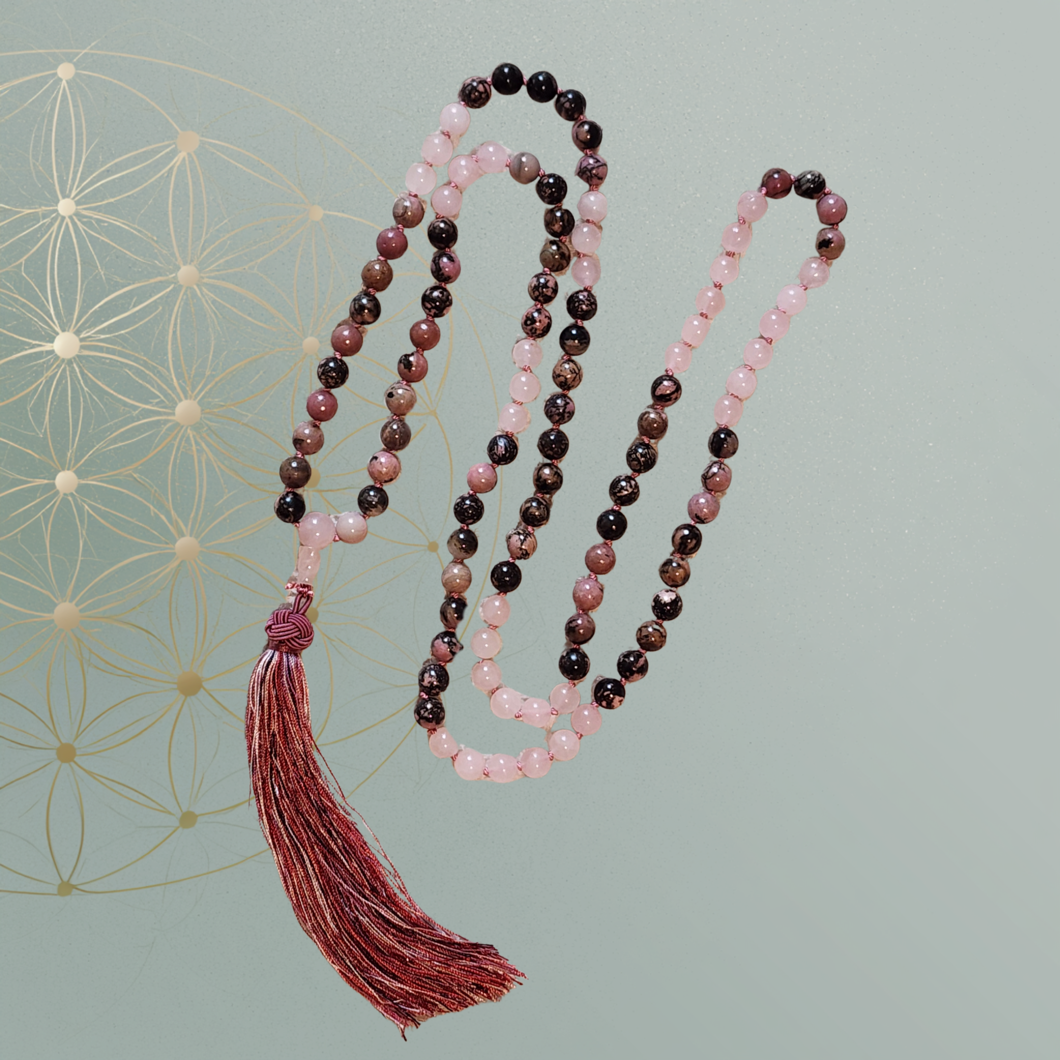 Rose Quartz & Rhodonite Mala