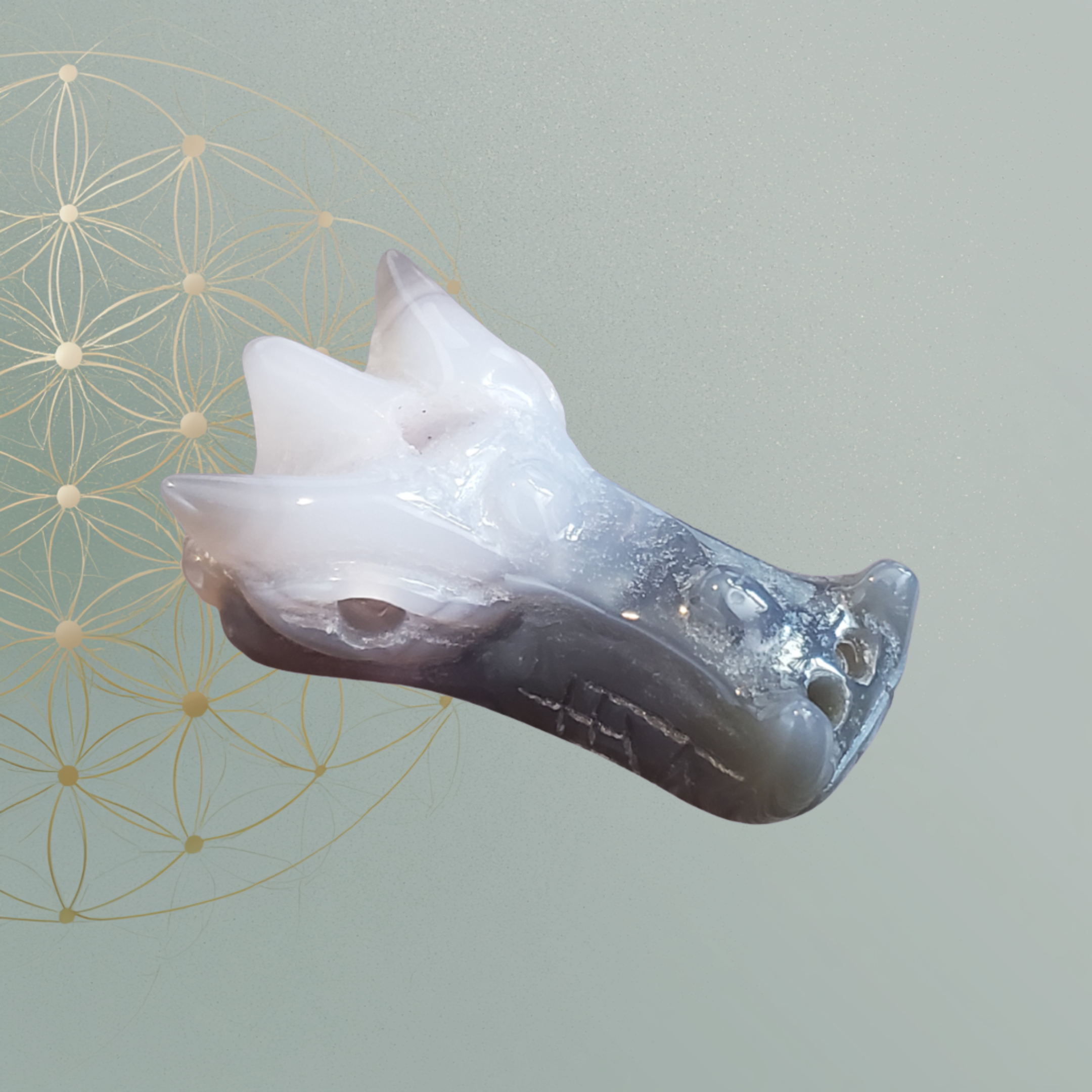 Druzy Dragon Head