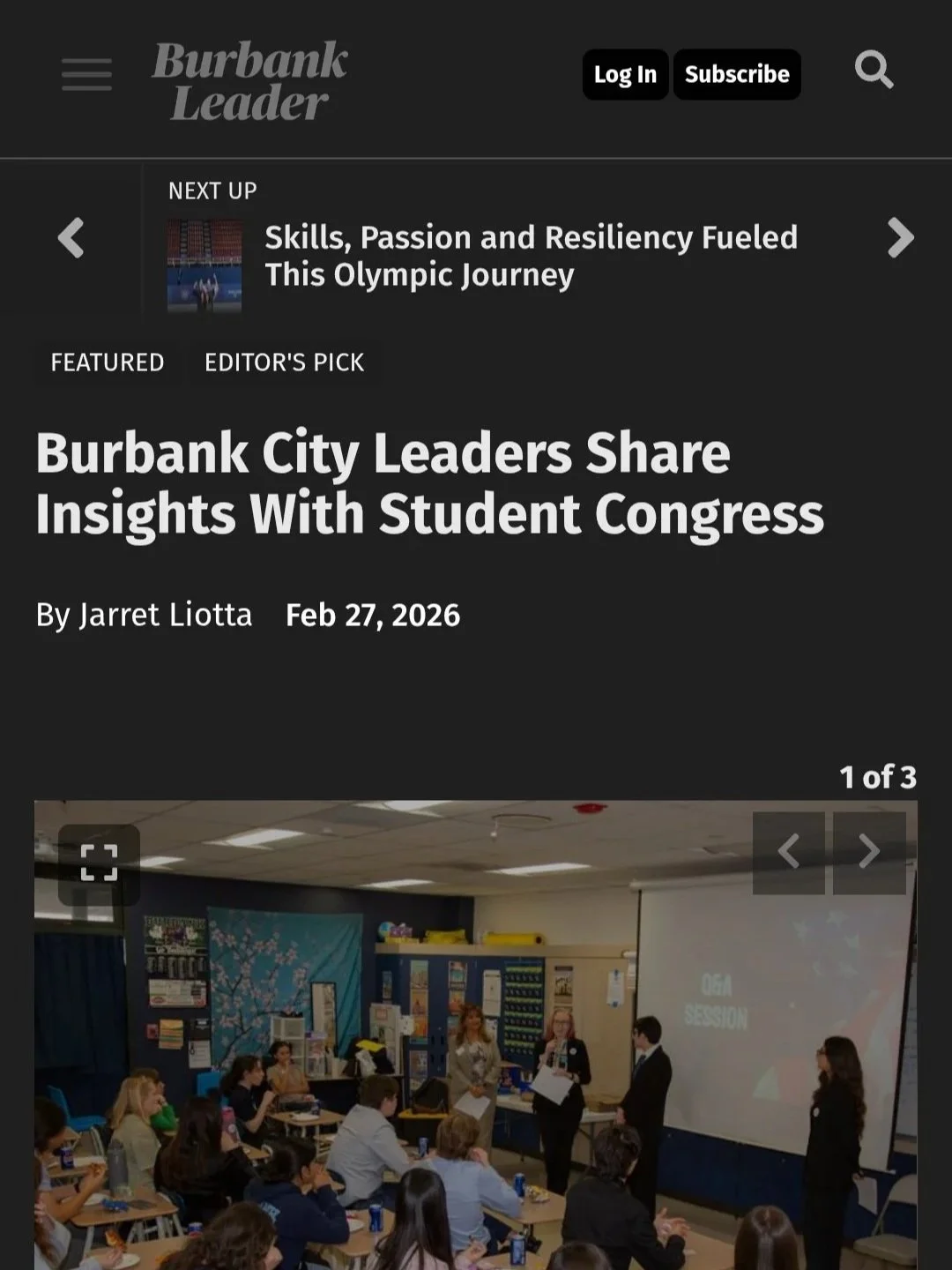 Our feature in the Burbank Leader.