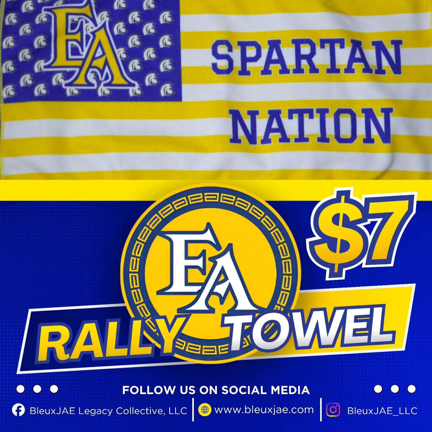 🗣📢 NEW MERCH ALERT!!! Show off your school spirit with the EA Spartan Nation Rally Towel. 

Don't miss out on the excitement! Visit our website, and claim yours today!!!
